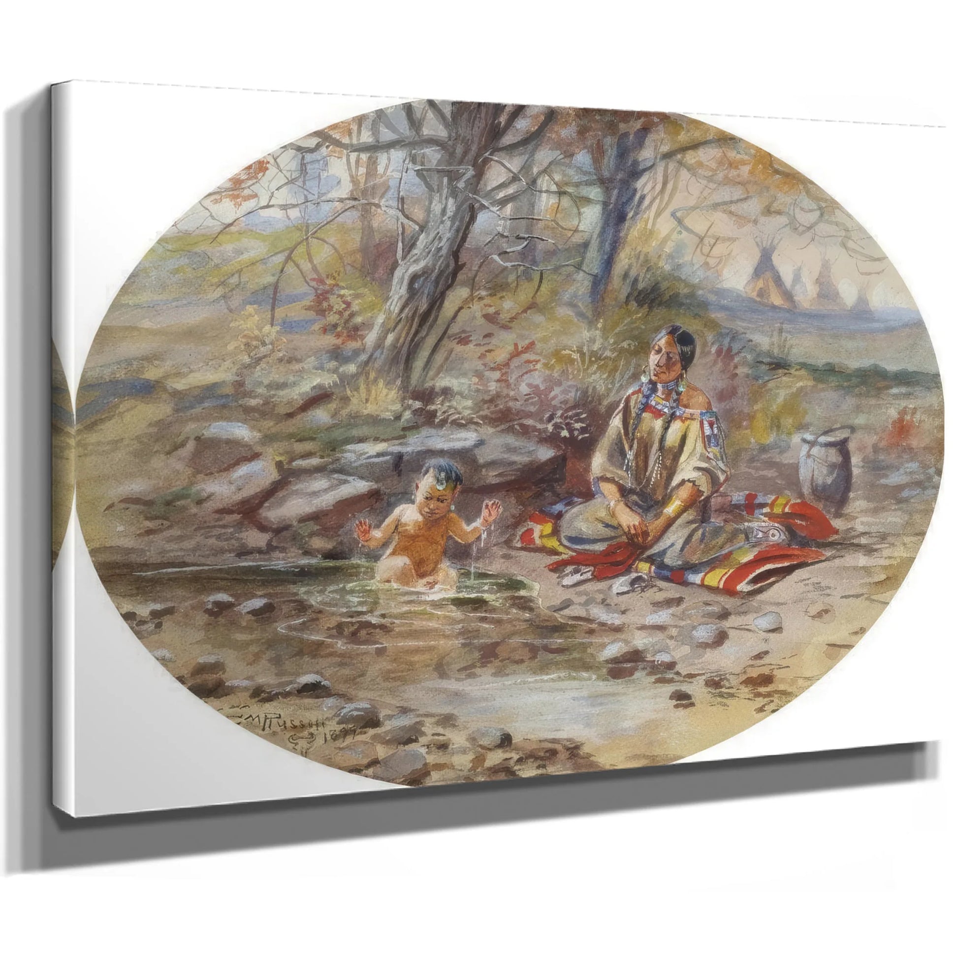 The Bath By Charles Marion Russell Fine Art Print