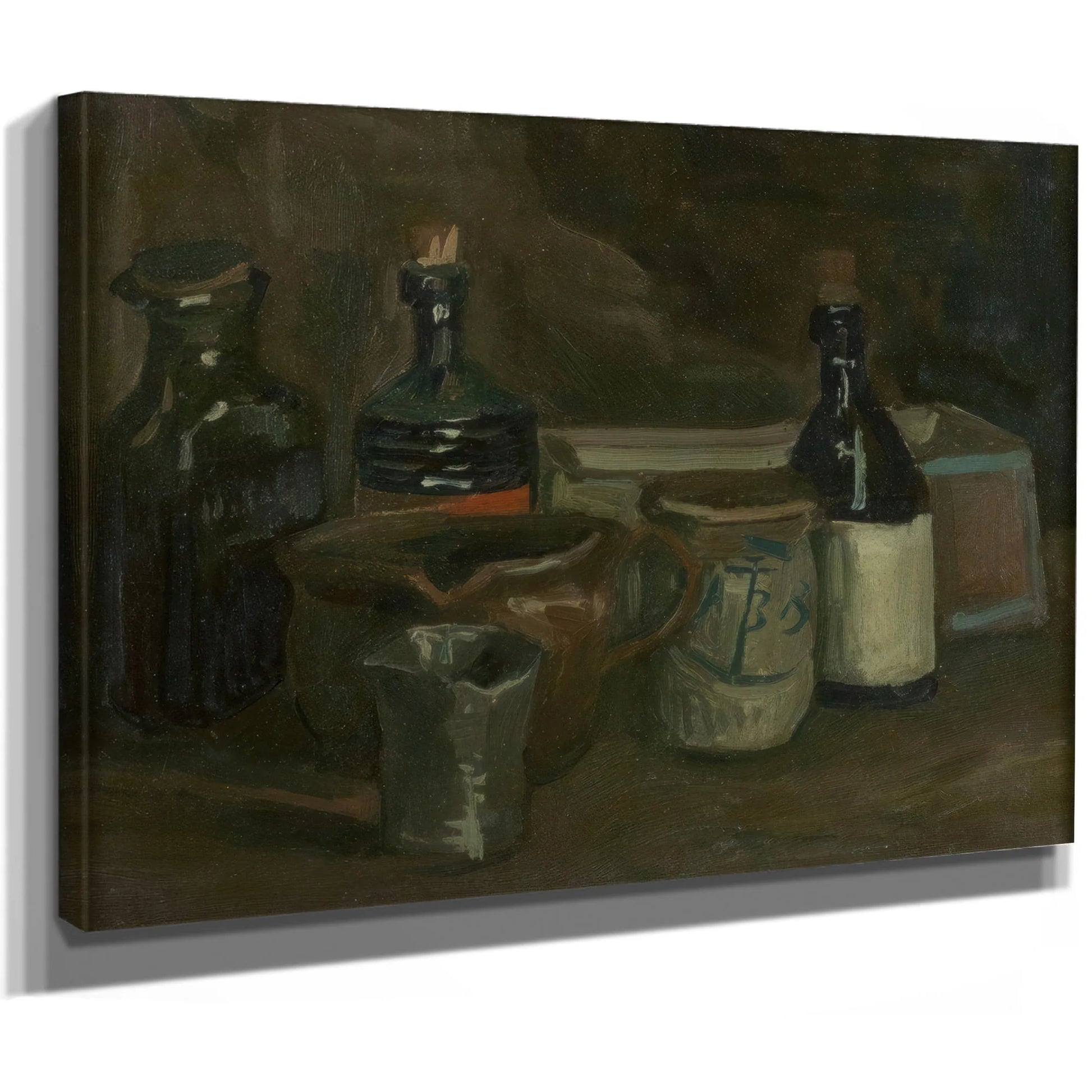 Still Life With Bottles And Earthenware By Vincent Van Gogh Fine Art Print