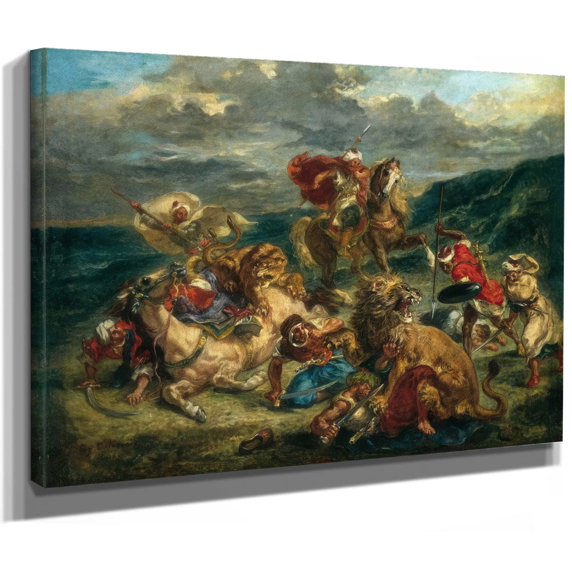 Lion Hunt By Eugene Delacroix Fine Art Print