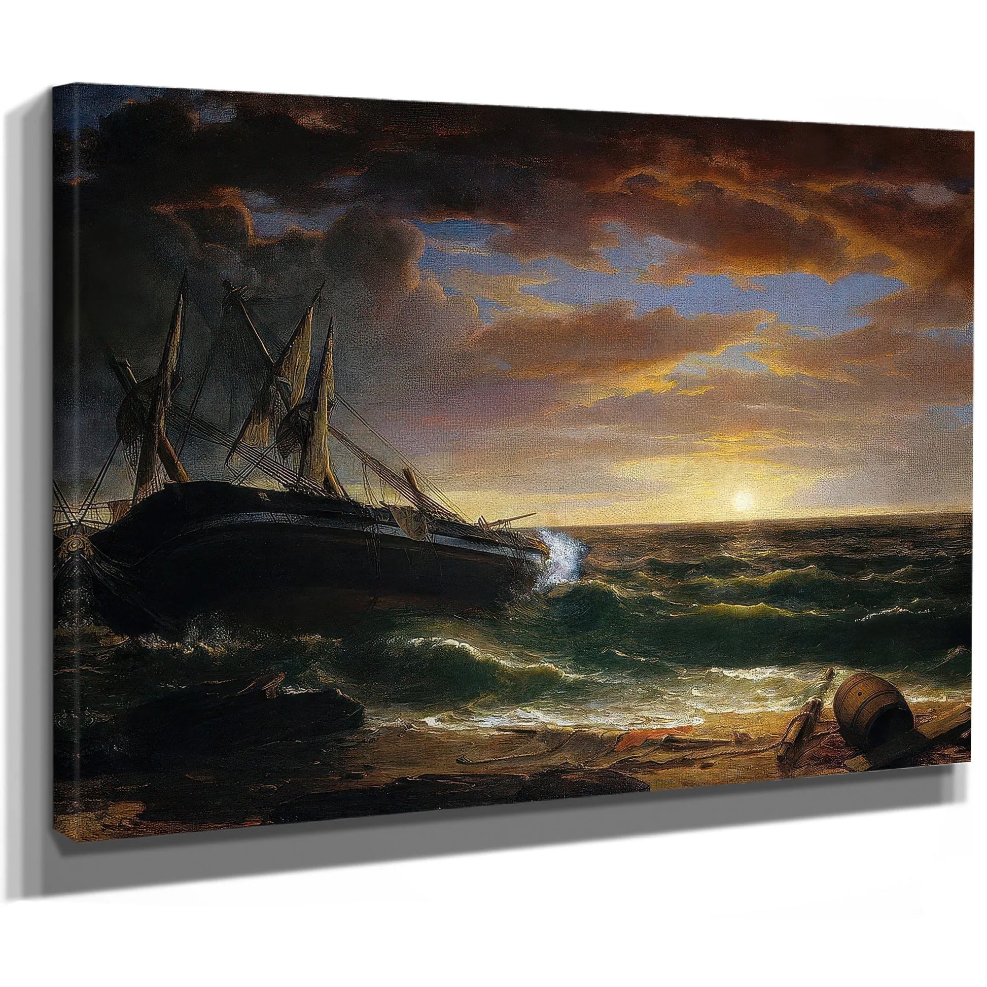 The Stranded Ship By Asher B Durand Fine Art Print