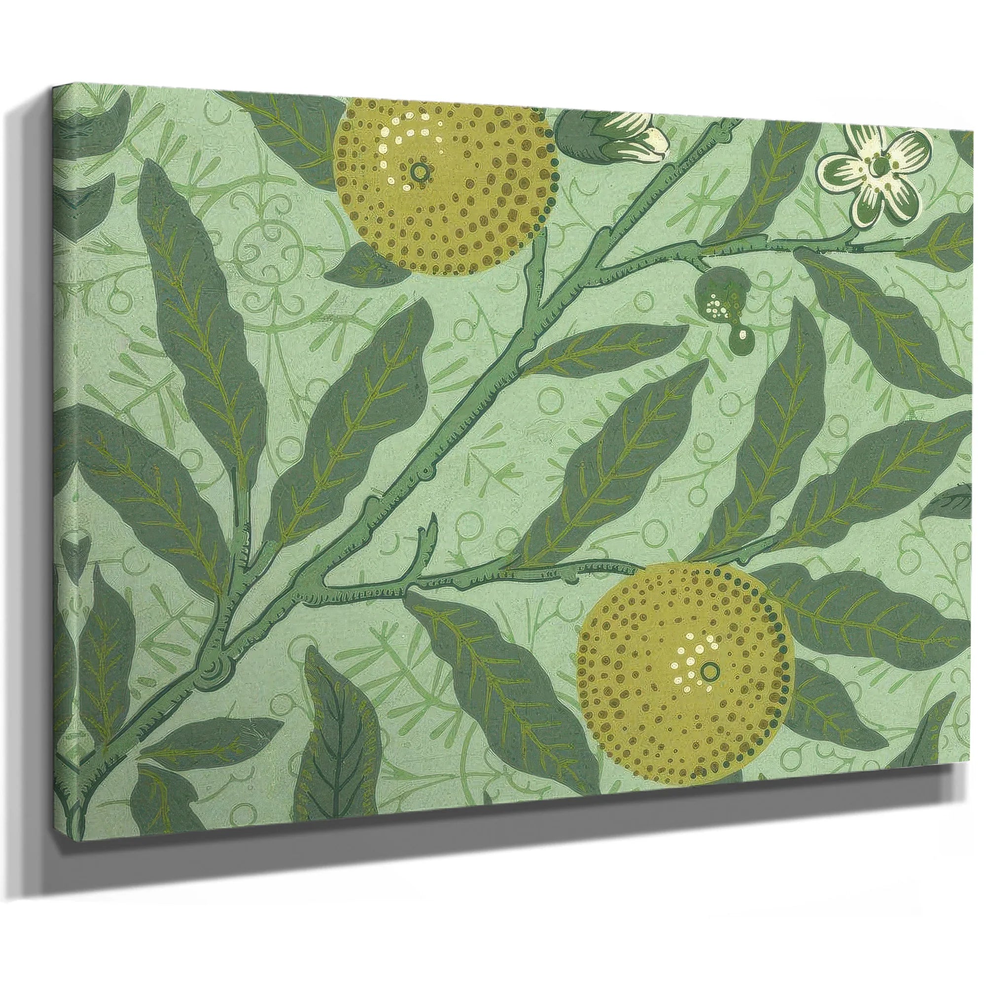 Wallpaper Sample With Lemons And Branches By William Morris Fine Art Print