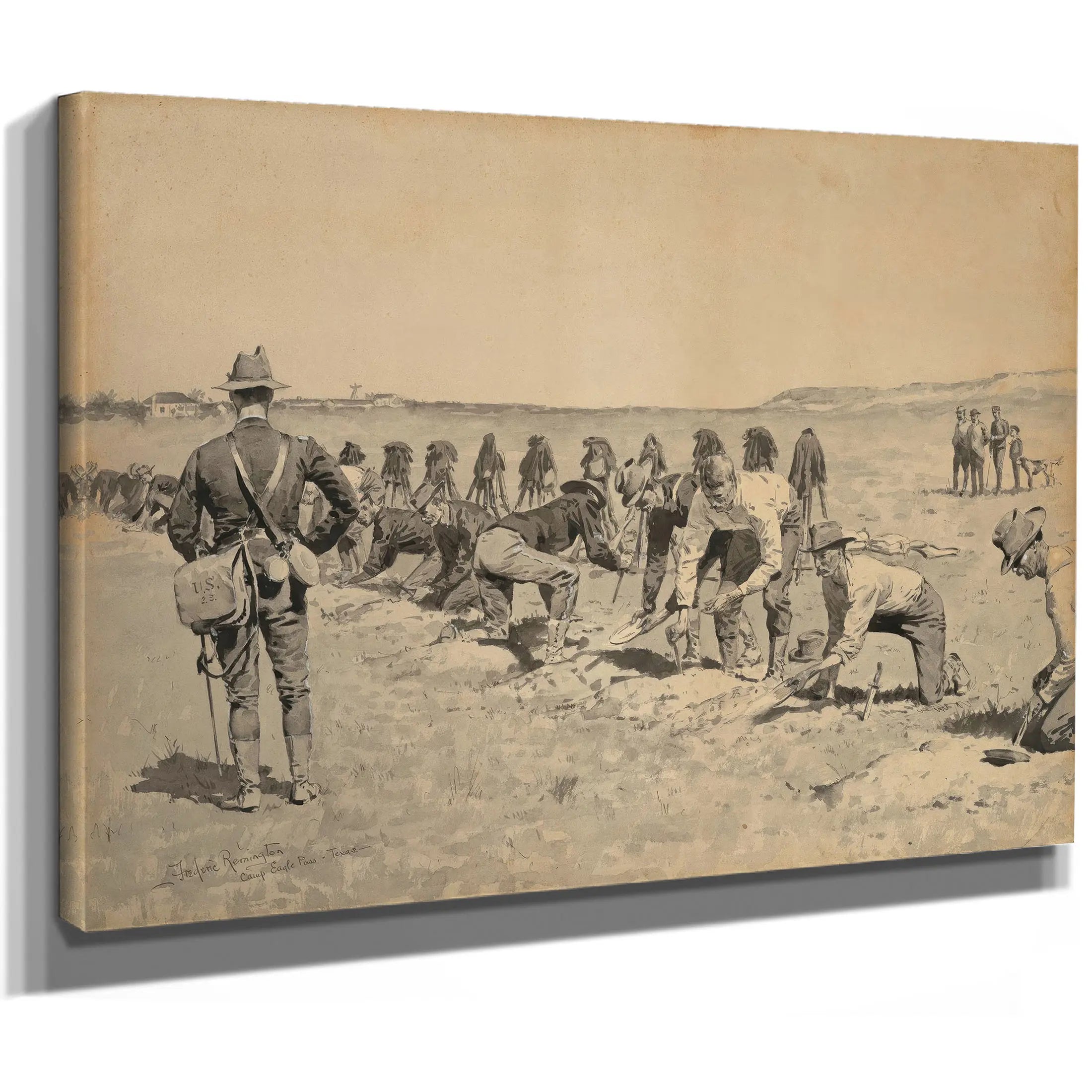 Hasty Intrenchment Drill In The United States Army by Frederic Remington