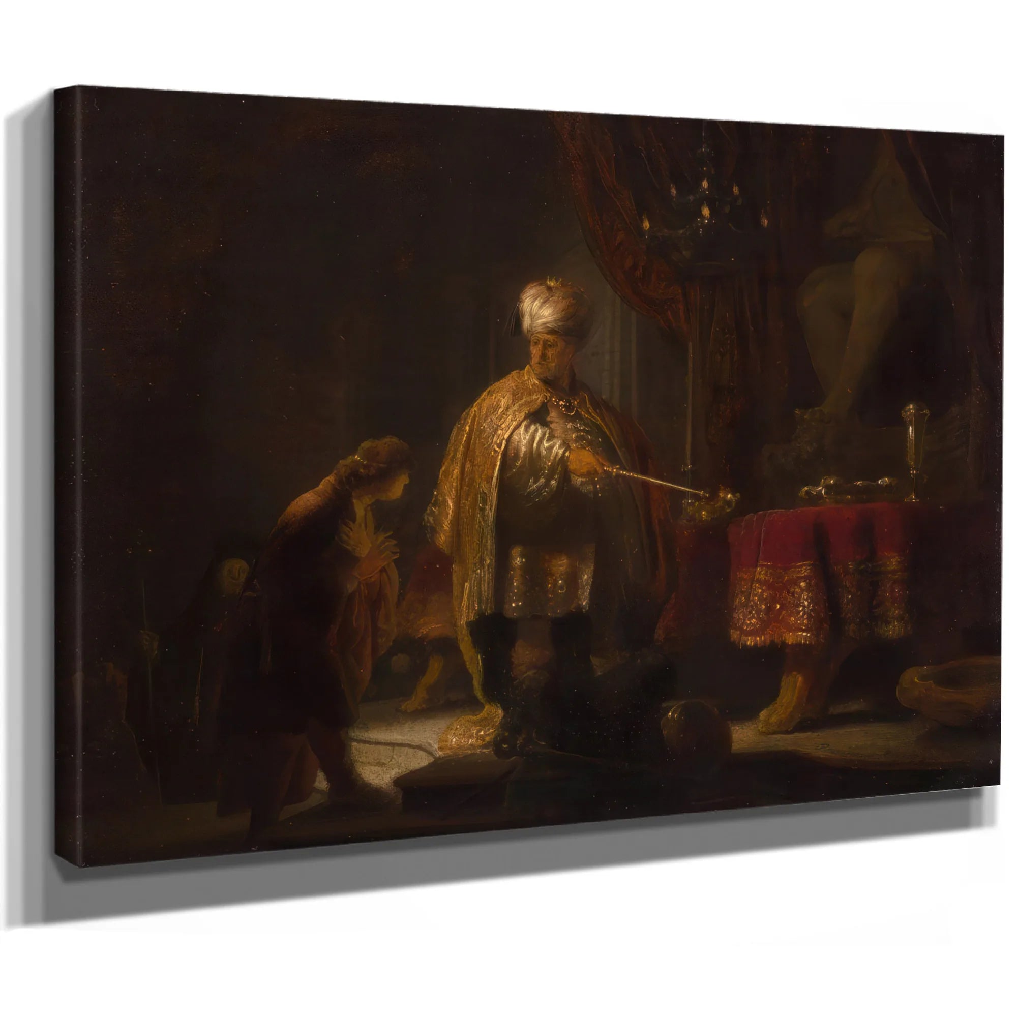 Danieland Cyrus Before The Idol Bel By Rembrandt Fine Art Print