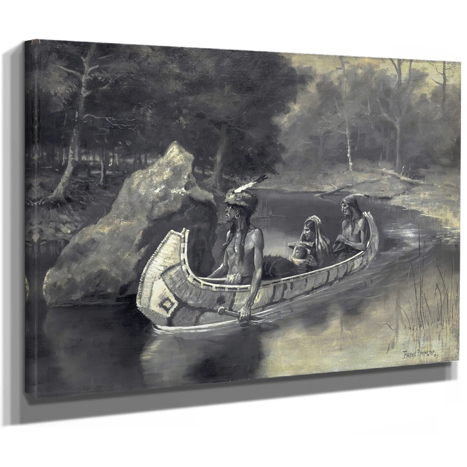 Pitched It Sheer Into The Riverwhere It Still Is Seen In The Summer  by Frederic Remington