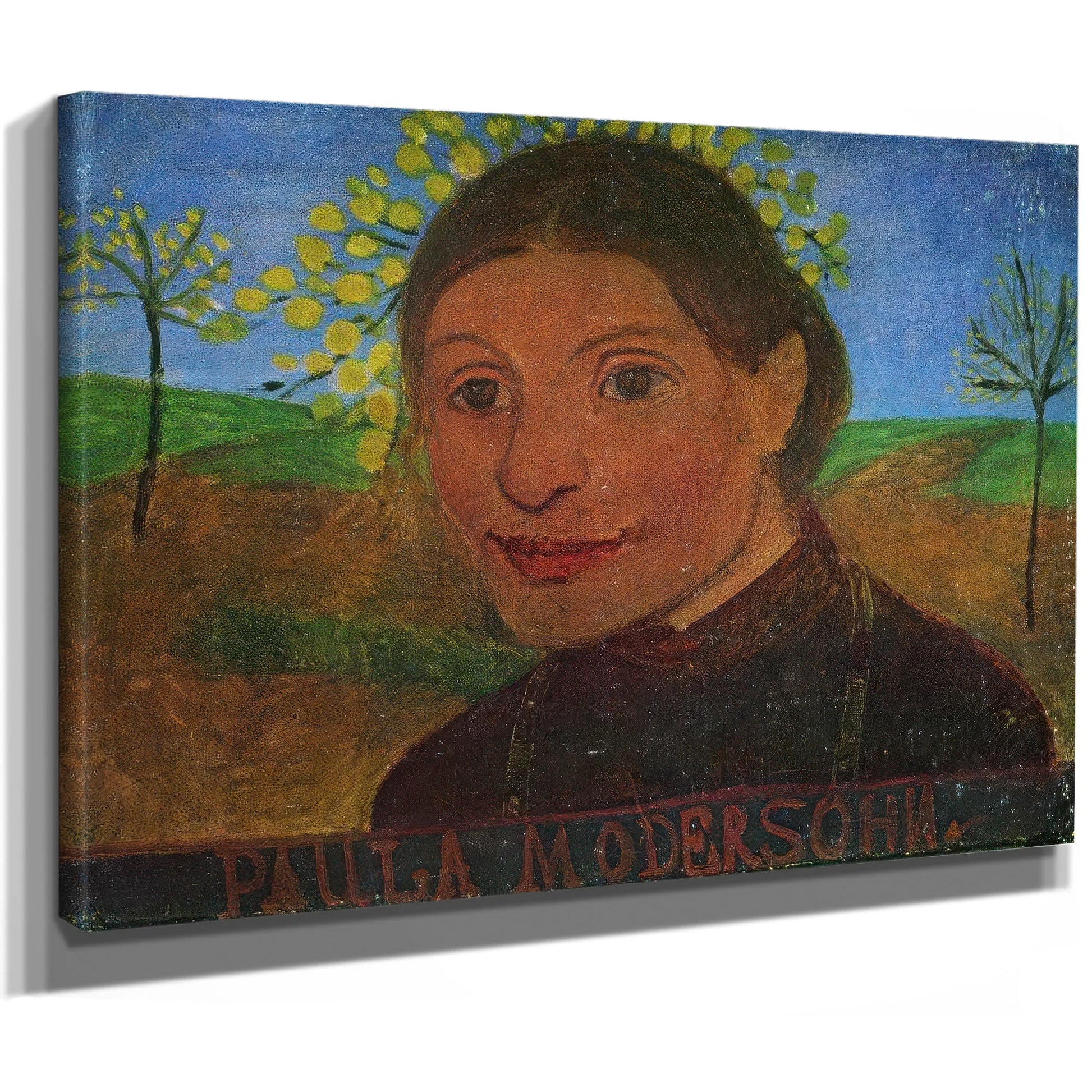 Self Portrait In Front Of Flowering Trees 1902 1 By Paula Modersohn Becker Fine Art Print