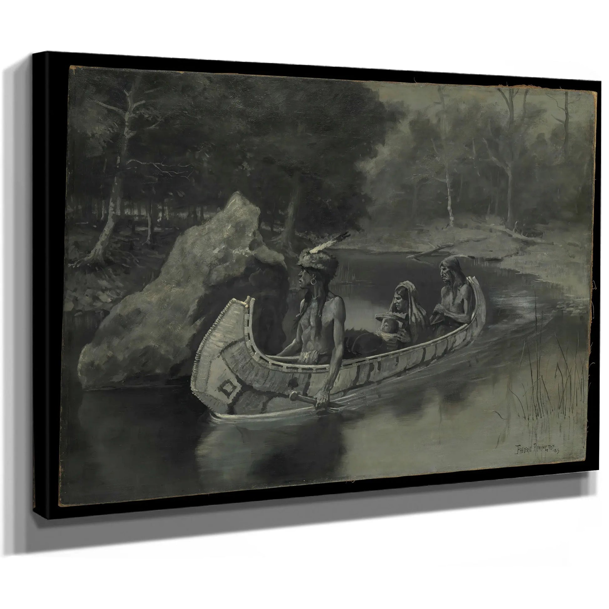 Pitched It Sheer Into The River Where It Still Is Seen In The Summer by Frederic Remington
