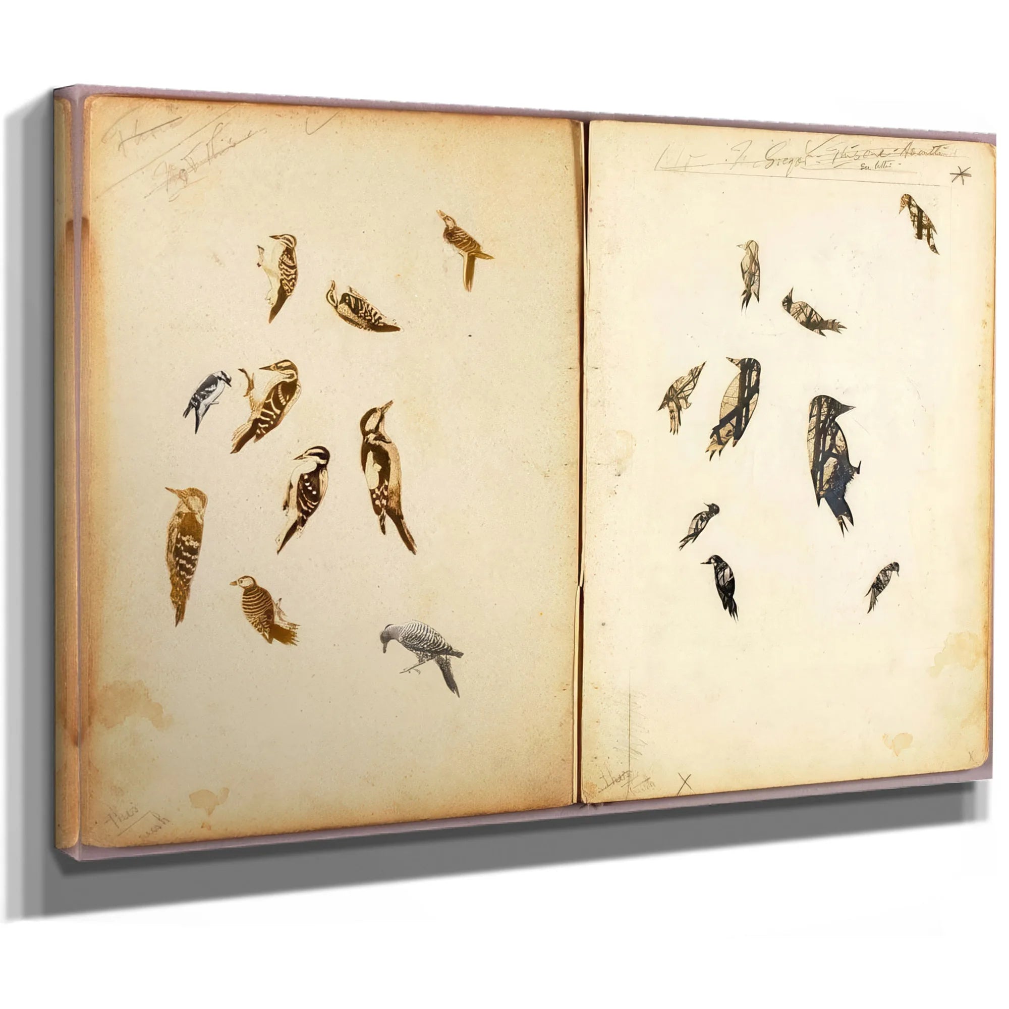 Woodpecker, Study Folder For Book Concealing Coloration In The Animal Kingdom By Abbott Handerson Thayer Fine Art Print