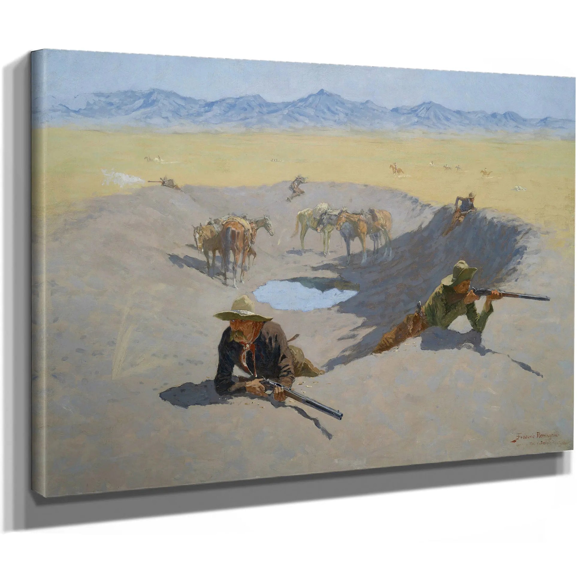 Fight For The Waterhole  by Frederic Remington