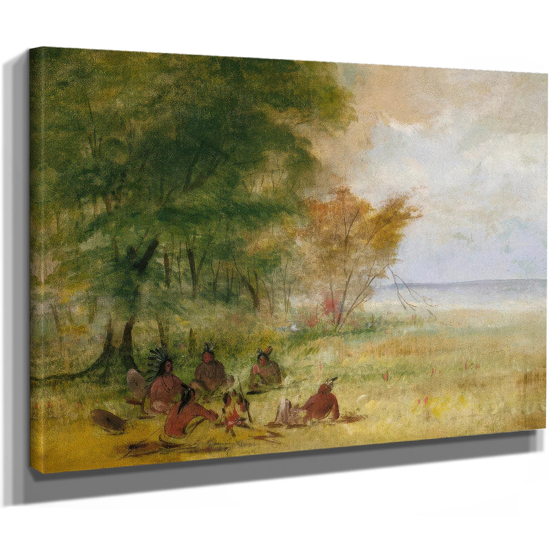 Sioux Indian Council, Chiefs In Profound Deliberation By George Catlin Fine Art Print