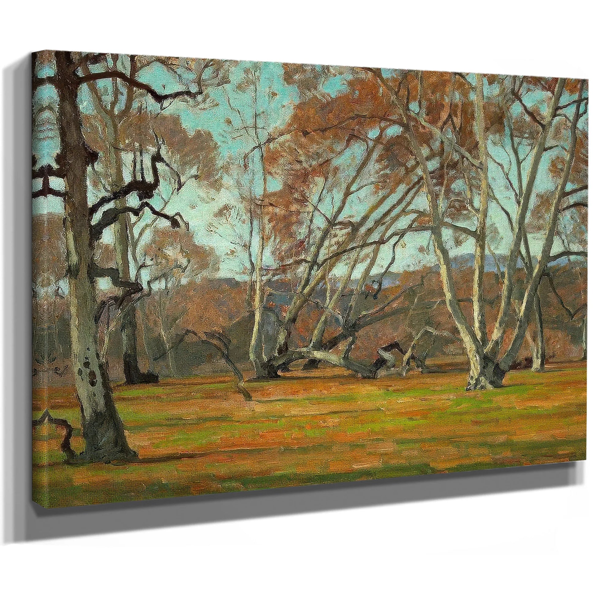 Sycamores And Wild Flowers Believed To Be Irvine Park By William Wendt Fine Art Print