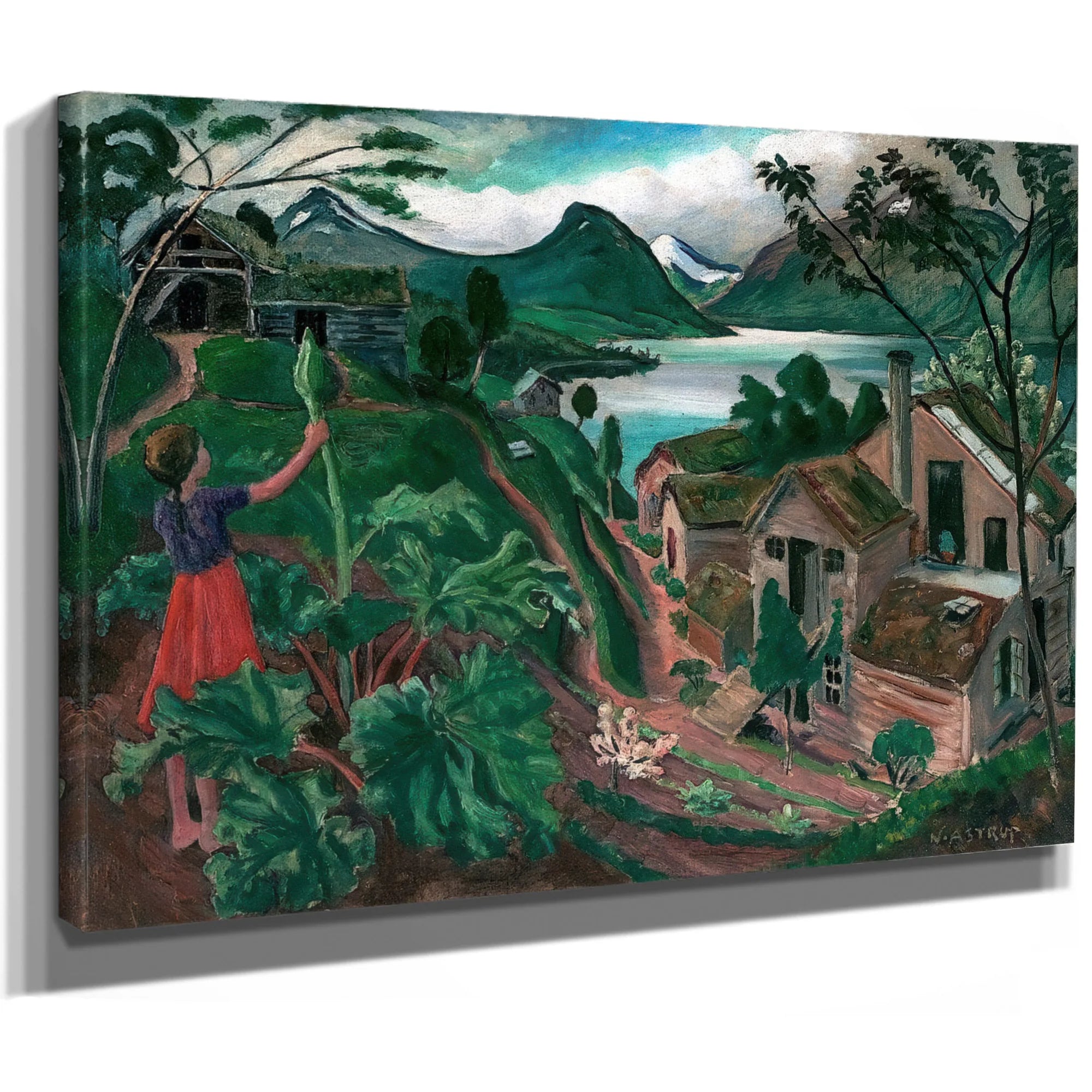 Rhubarb And Little Girl At Sandalstrand By Nicolai Astrup Fine Art Print