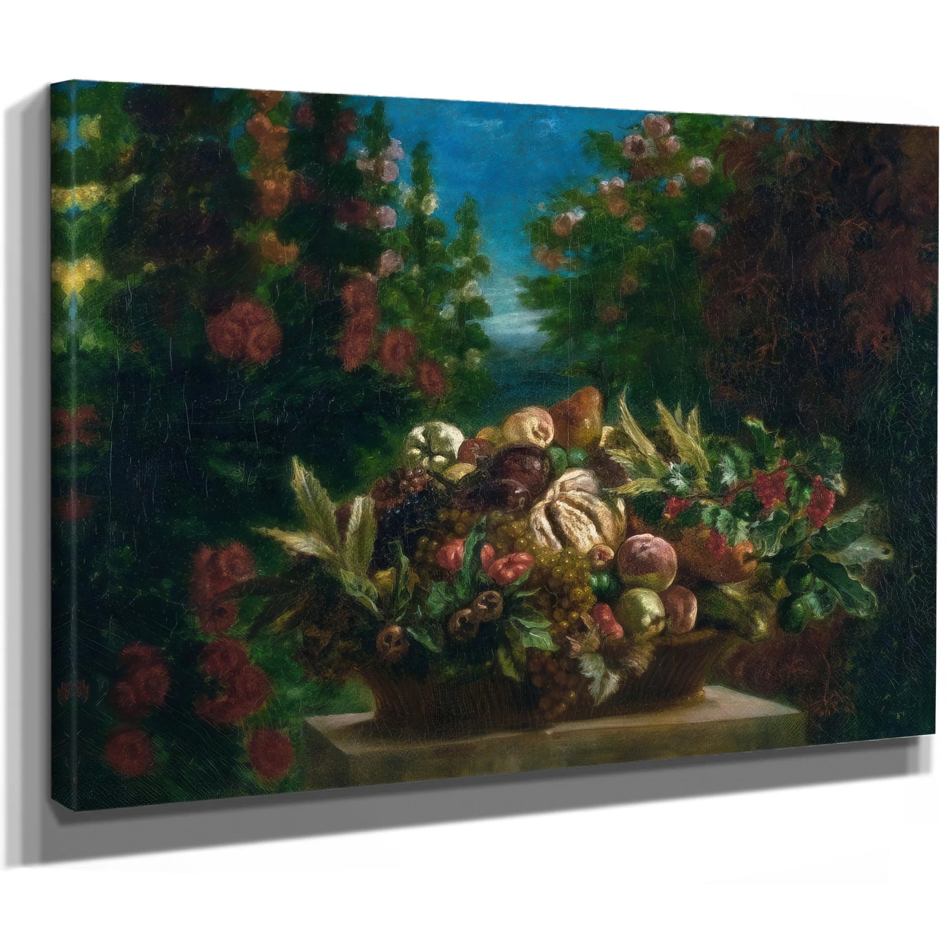 Still Life With Flowers And Fruit By Eugene Delacroix Fine Art Print