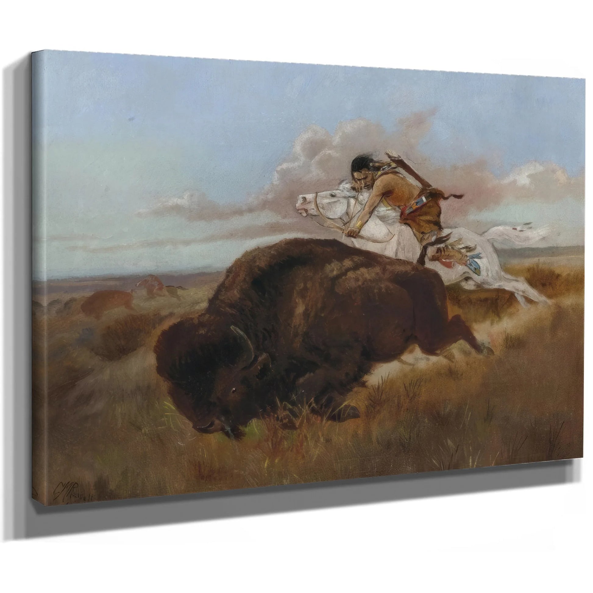 Buffalo Hunting By Charles Marion Russell Fine Art Print
