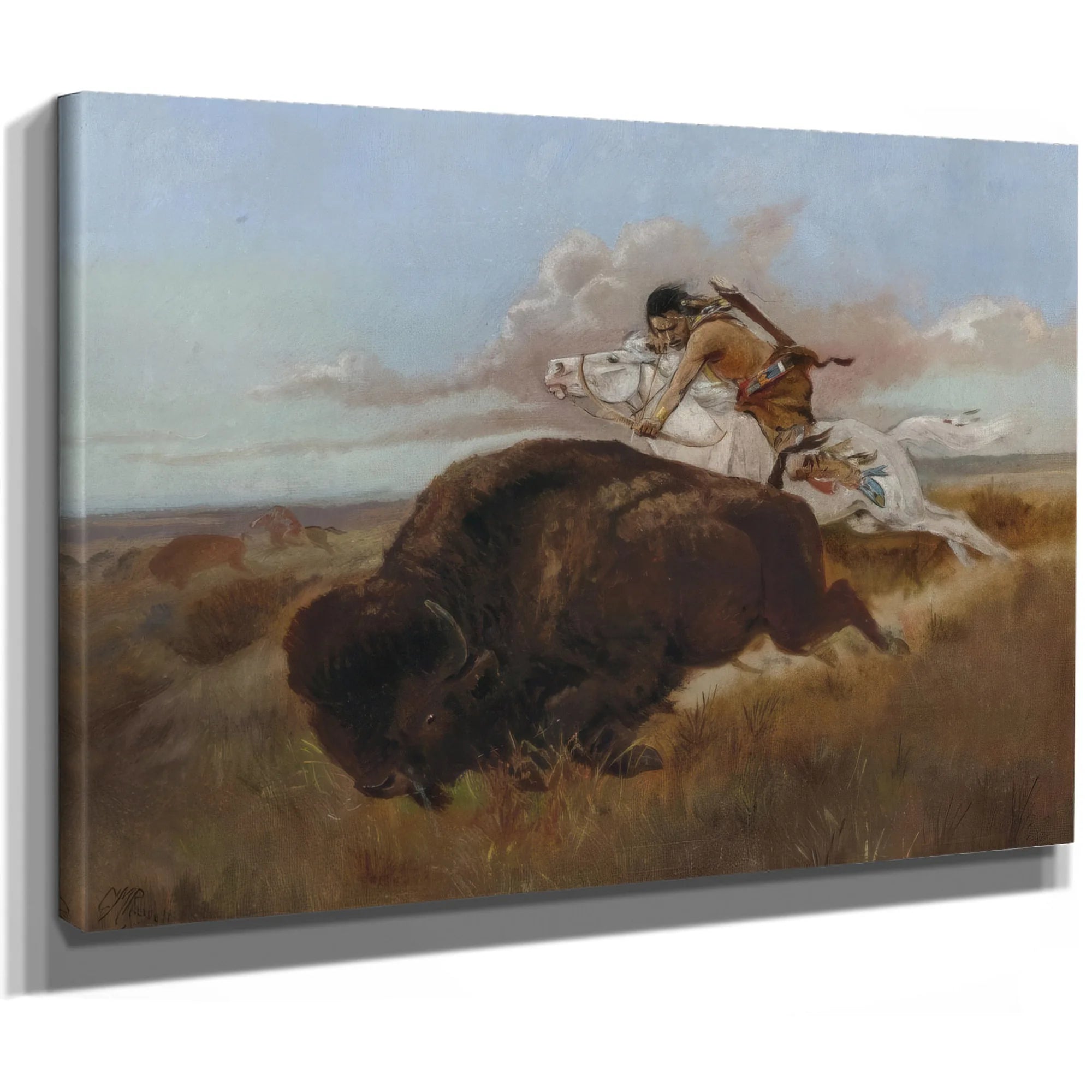 Buffalo Hunting By Charles Marion Russell Fine Art Print