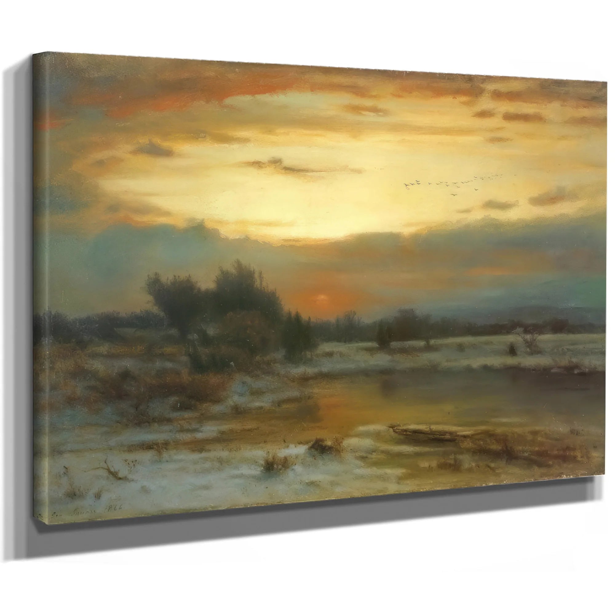 Winter Close Of Day A Winter Sky By George Inness Fine Art Print