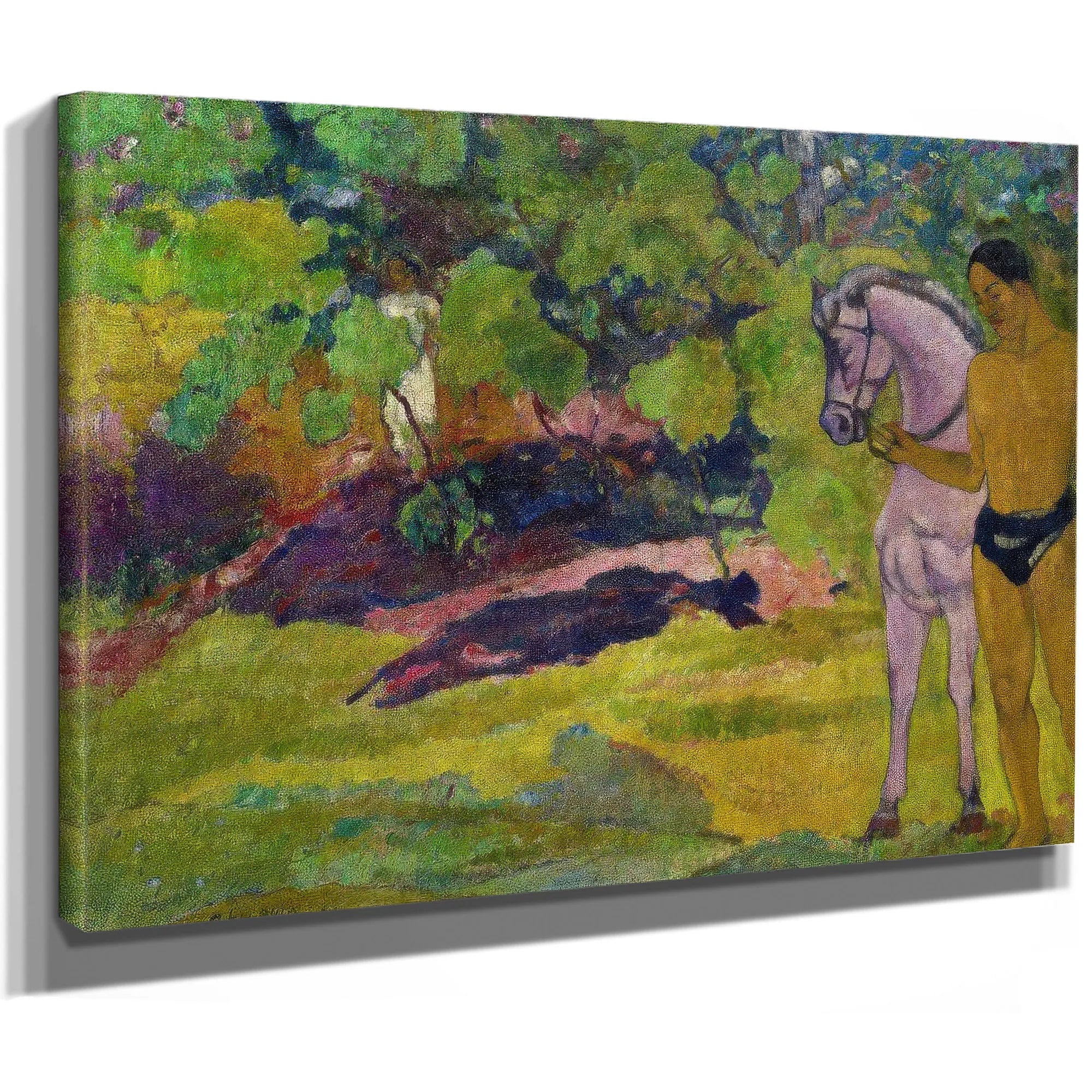 In The Vanilla Grove Man And Horse 1891 By Paul Gauguin Fine Art Print