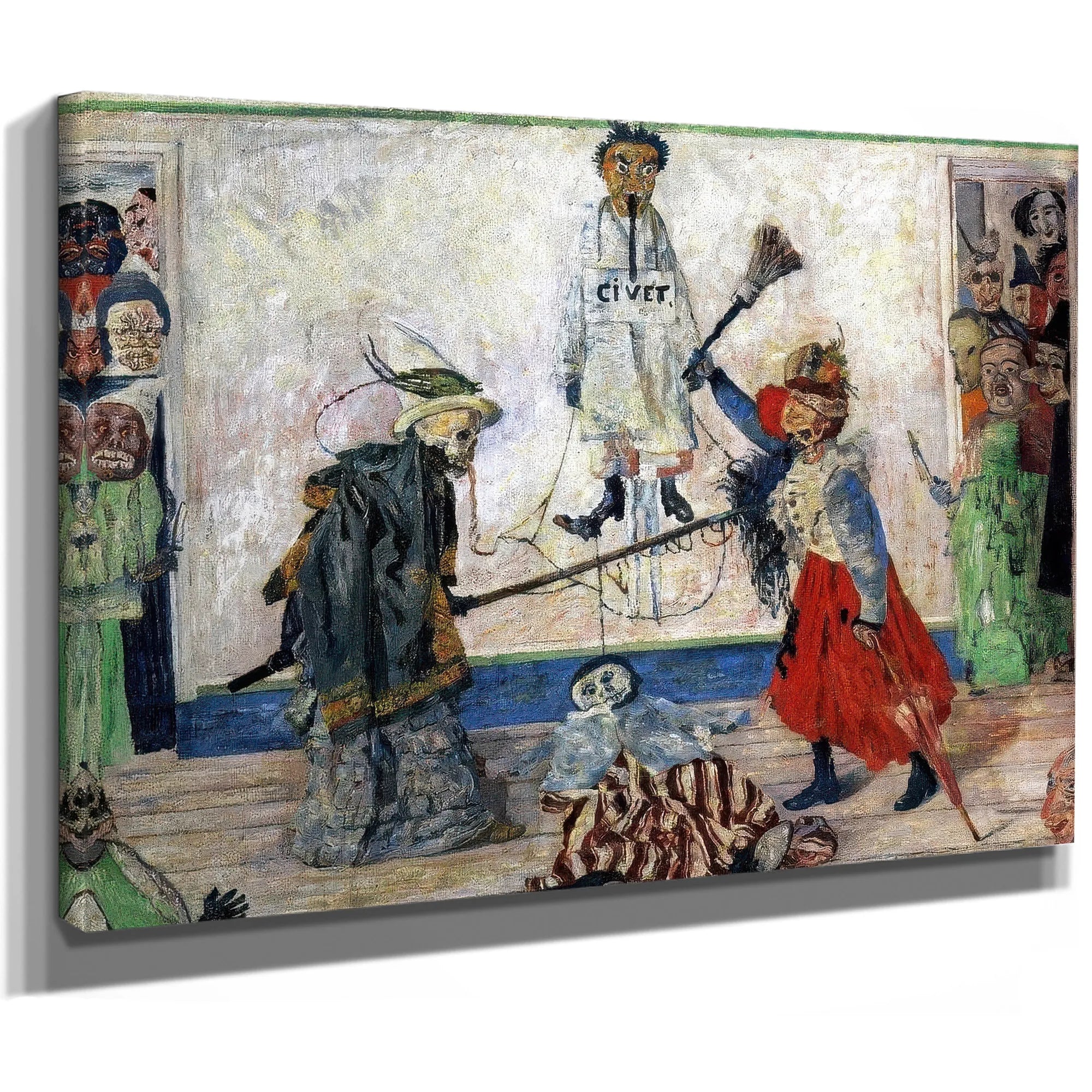 Masks Fighting Over A Hanged Man By James Ensor Fine Art Print