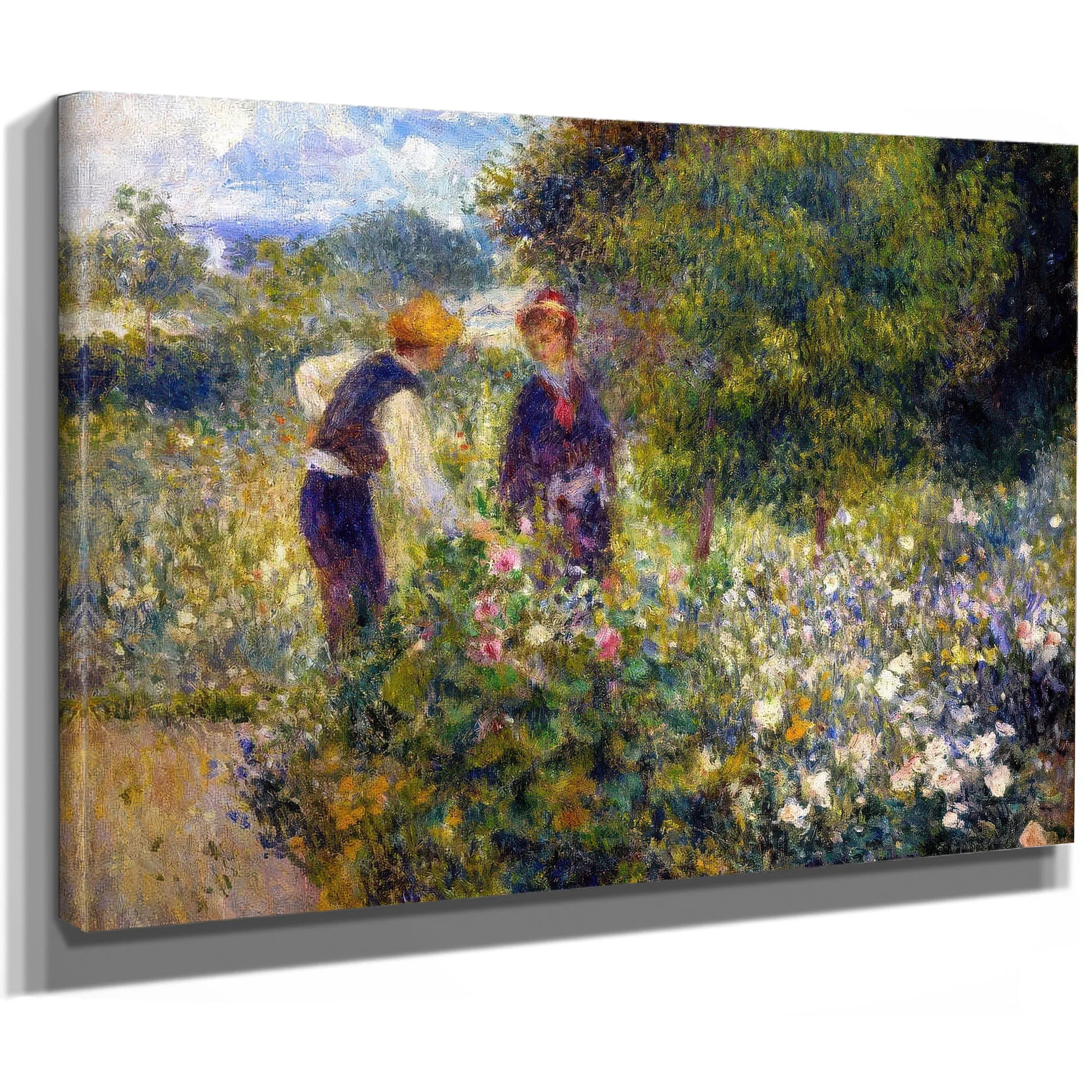 Picking Flowers By Pierre August Renoir Fine Art Print