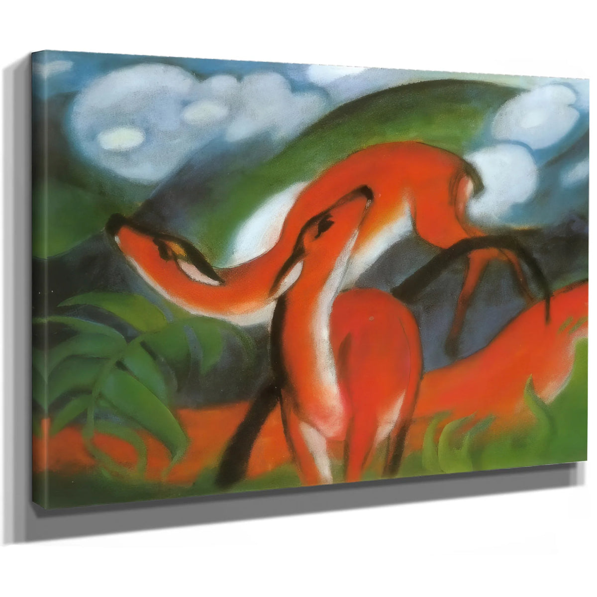 The Red Deer Ii By Franz Marc Fine Art Print
