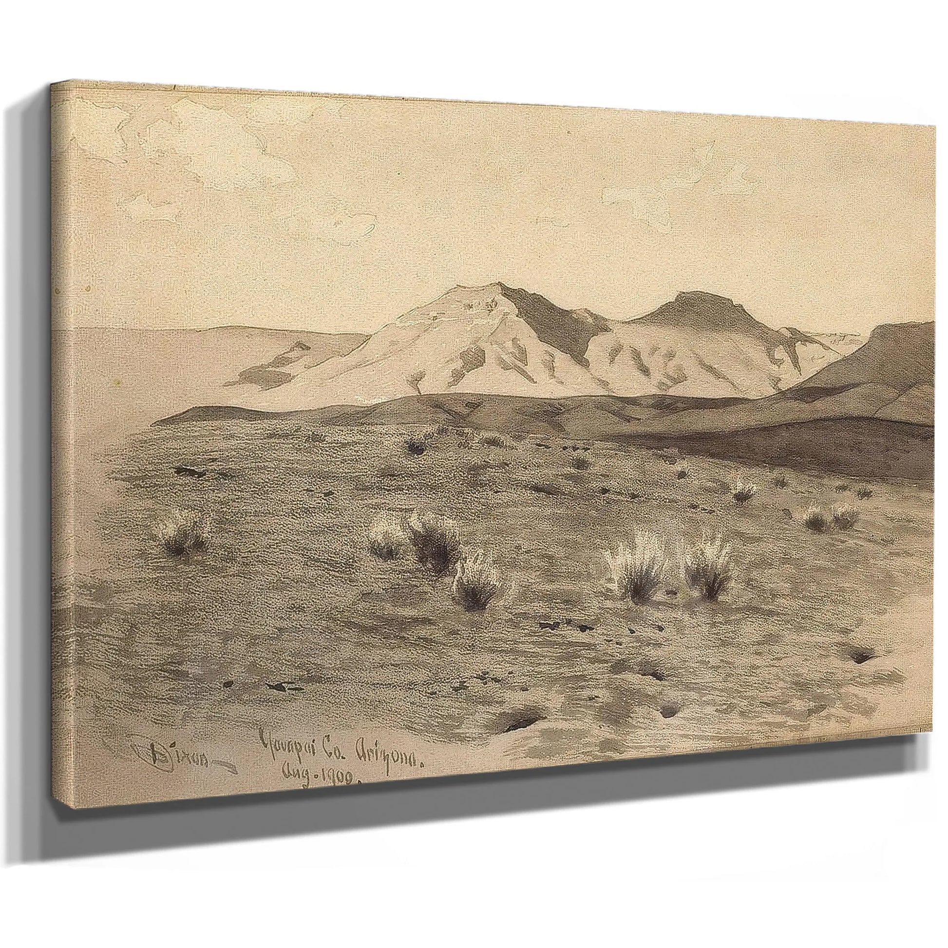 Desert Peaks Yavapai County Arizona 1900 By Maynard Dixon Fine Art Print
