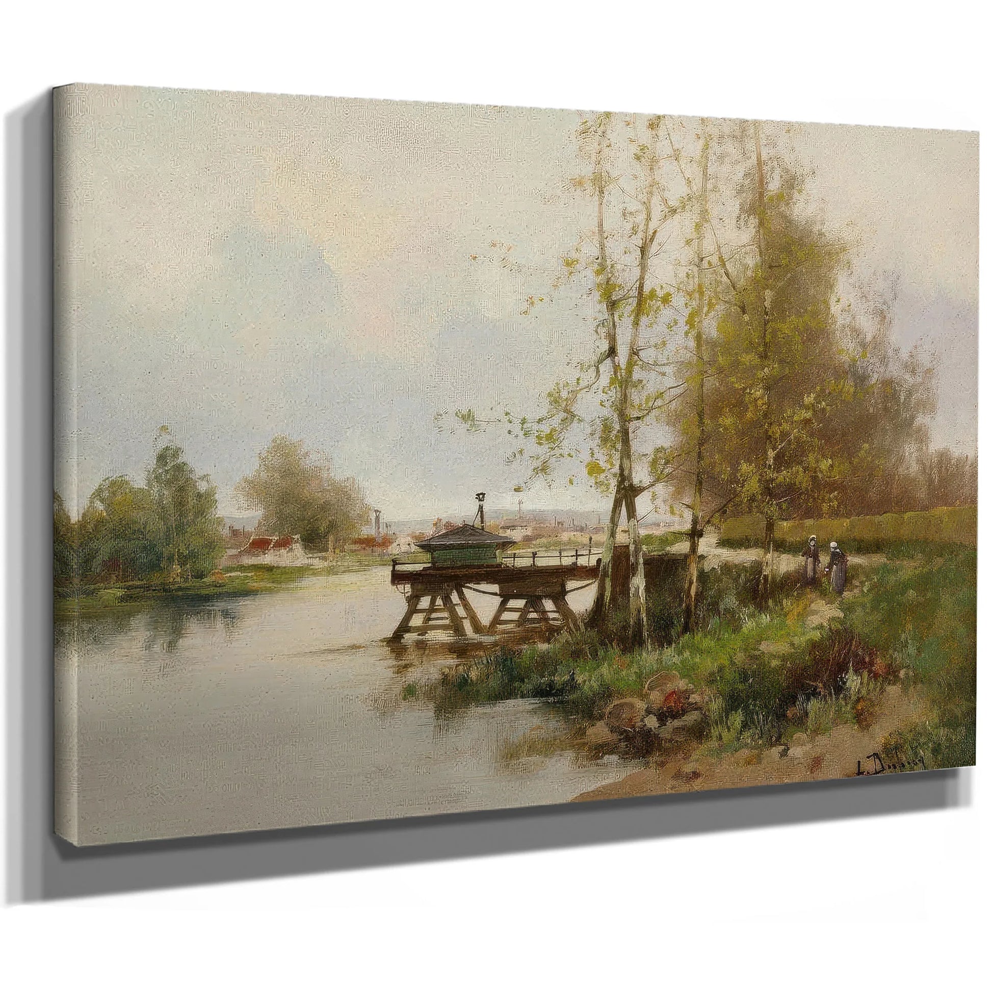 The Pond At The Edge Of The Village By Eugene Galien Laloue Fine Art Print