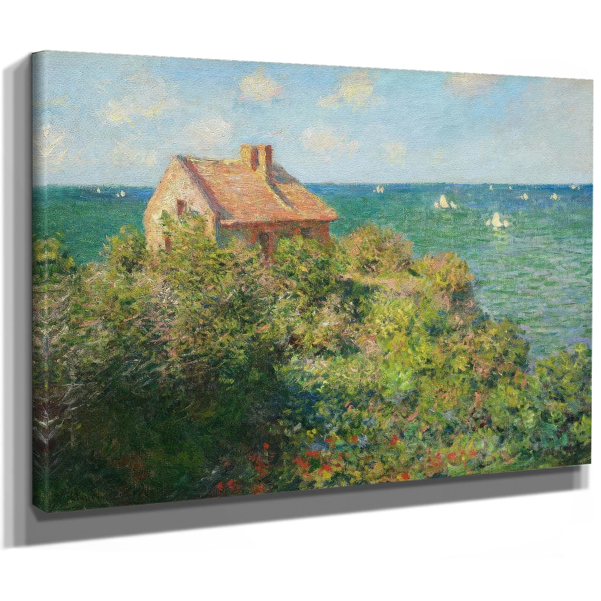 Fisherman's Cottage On The Cliffs At Varengeville By Claude Monet Fine Art Print