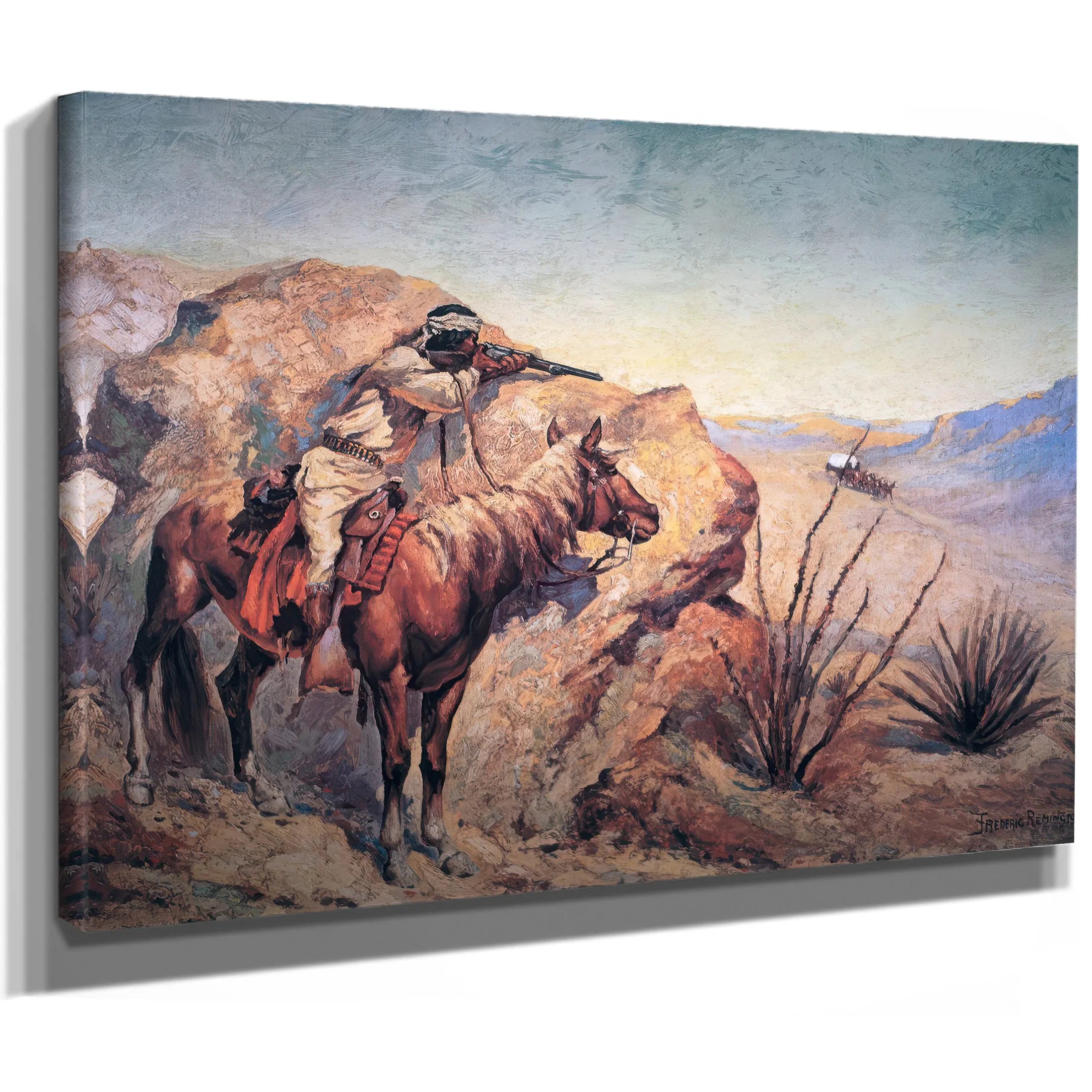 Apache Ambush Oil On Canvas by Frederic Remington