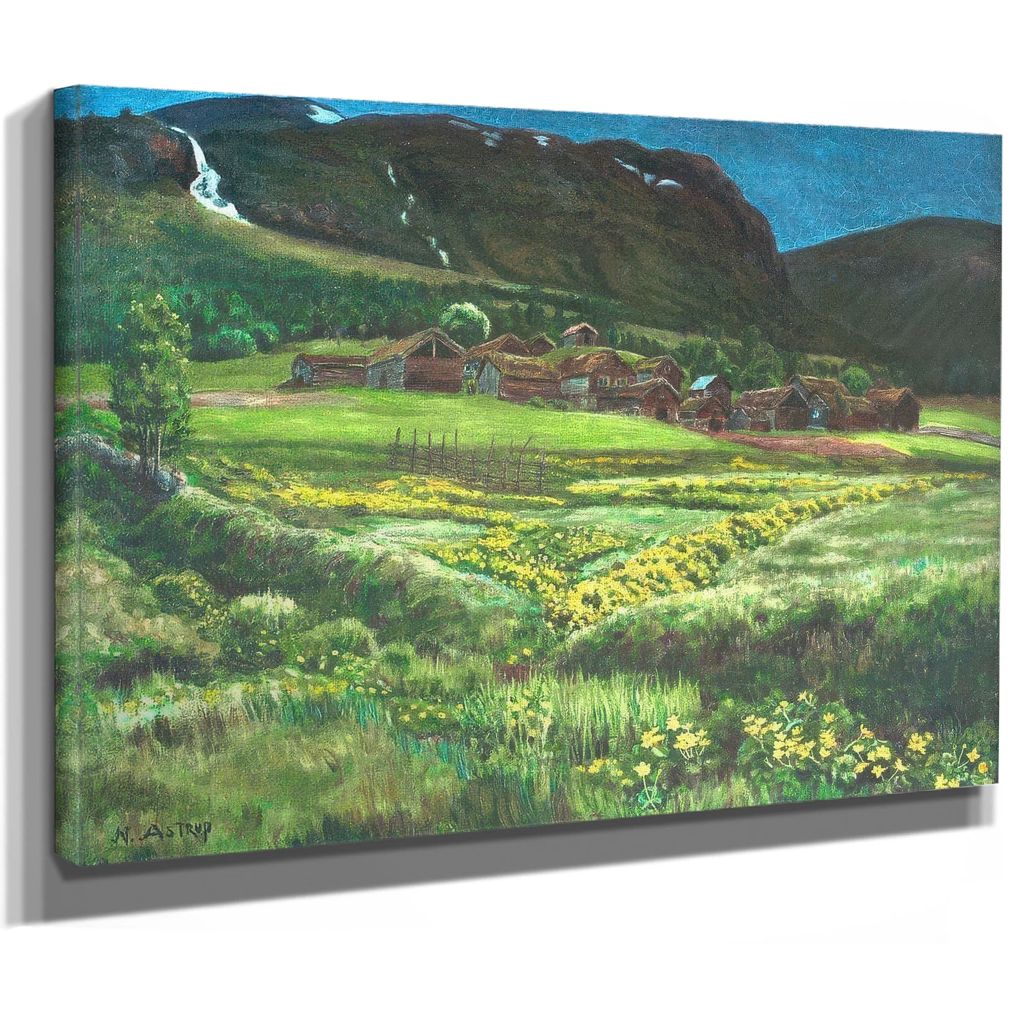 June Night And Old West Country Farmyard By Nicolai Astrup Fine Art Print