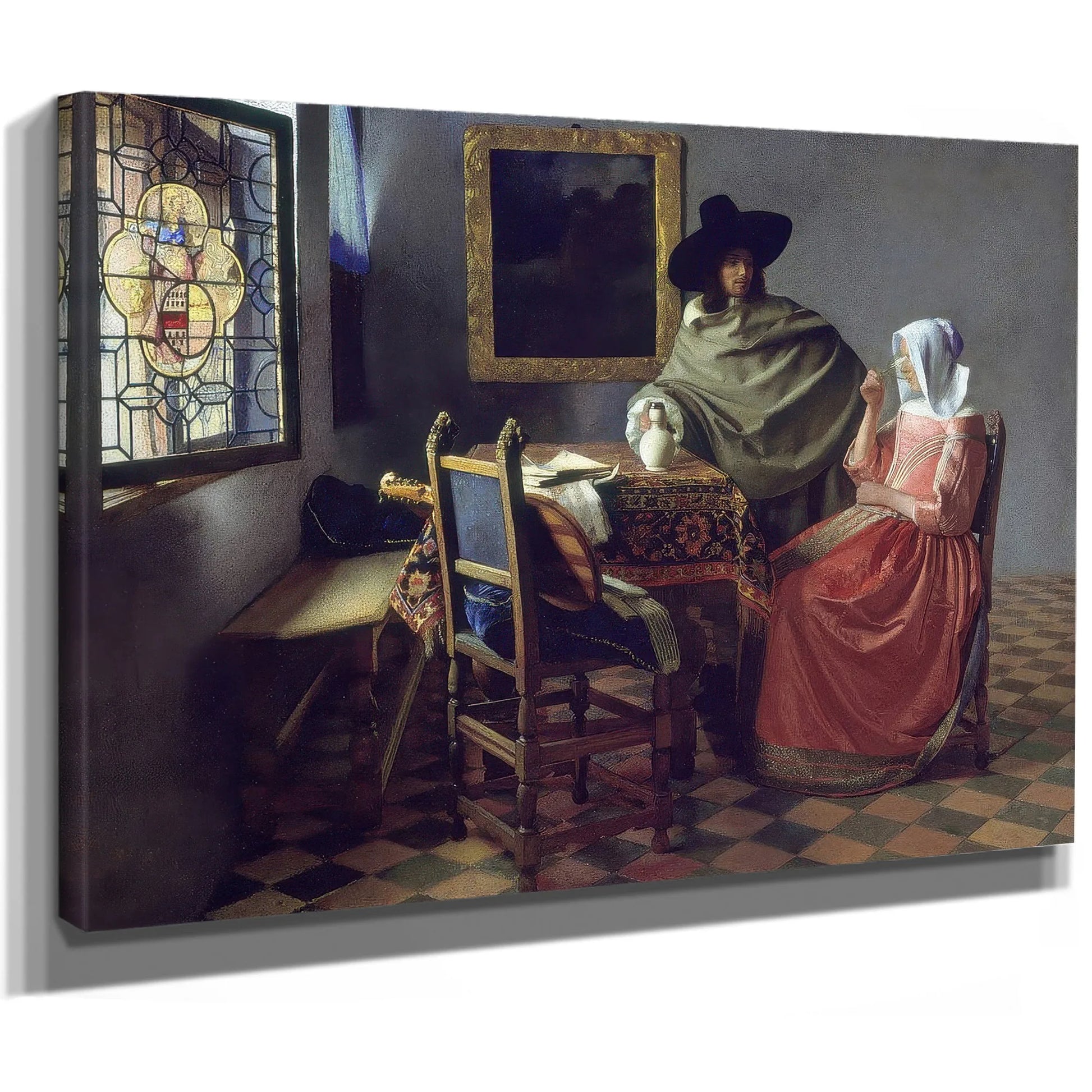 The Glass Of Wine By Johannes Vermeer Fine Art Print