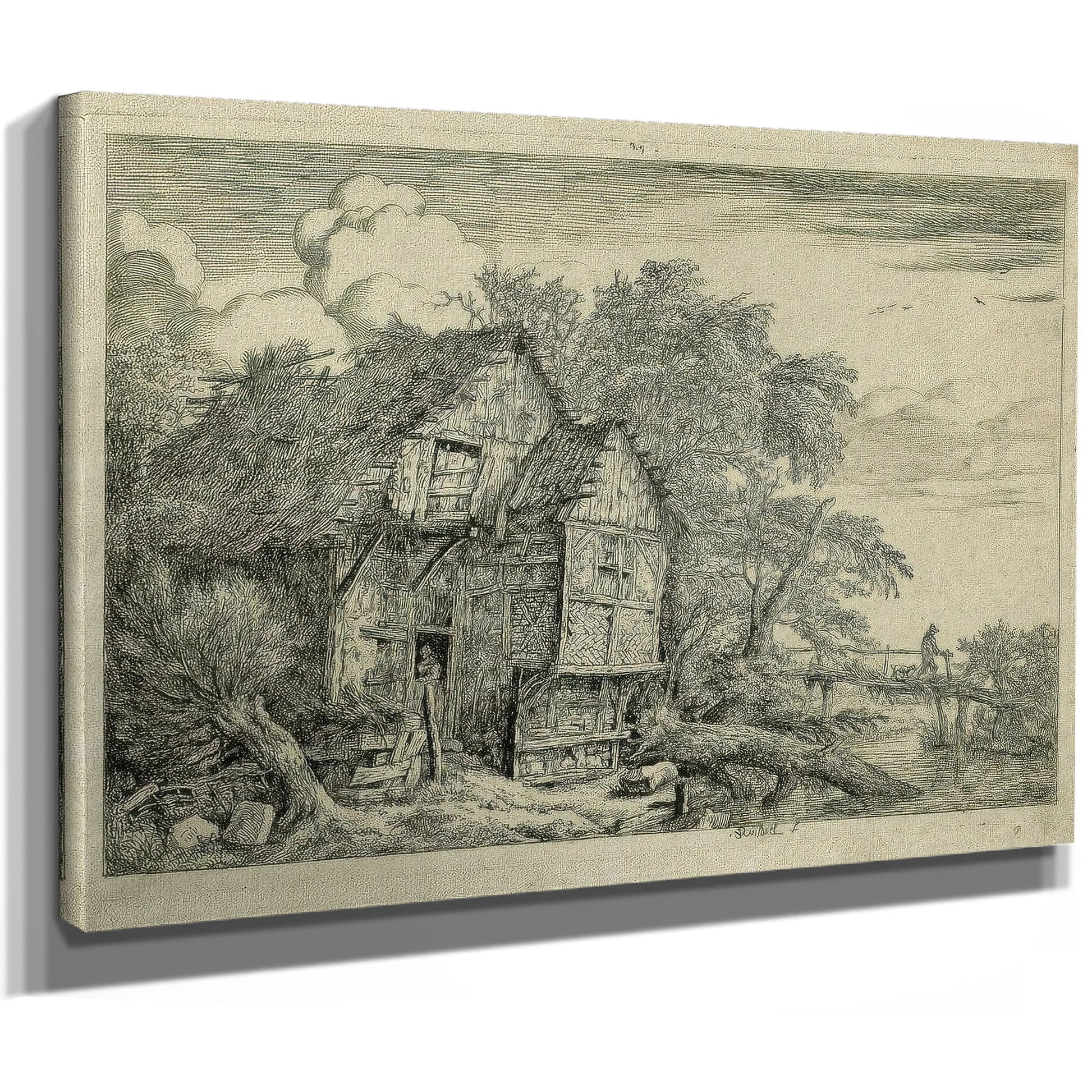 The Little Bridge By Jacob Van Ruisdael Fine Art Print
