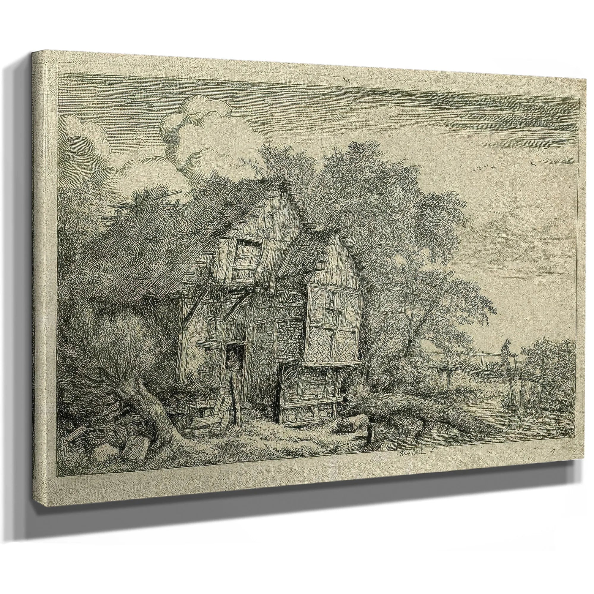 The Little Bridge By Jacob Van Ruisdael Fine Art Print