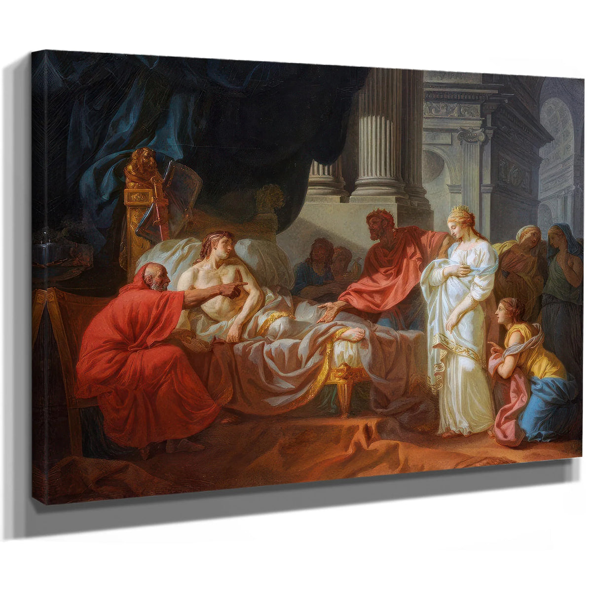 Erasistratus Discovers The Cause Of Antiochuss Disease 1774 Ecole Des Beaux Arts Paris By Jacques Louis David Fine Art Print