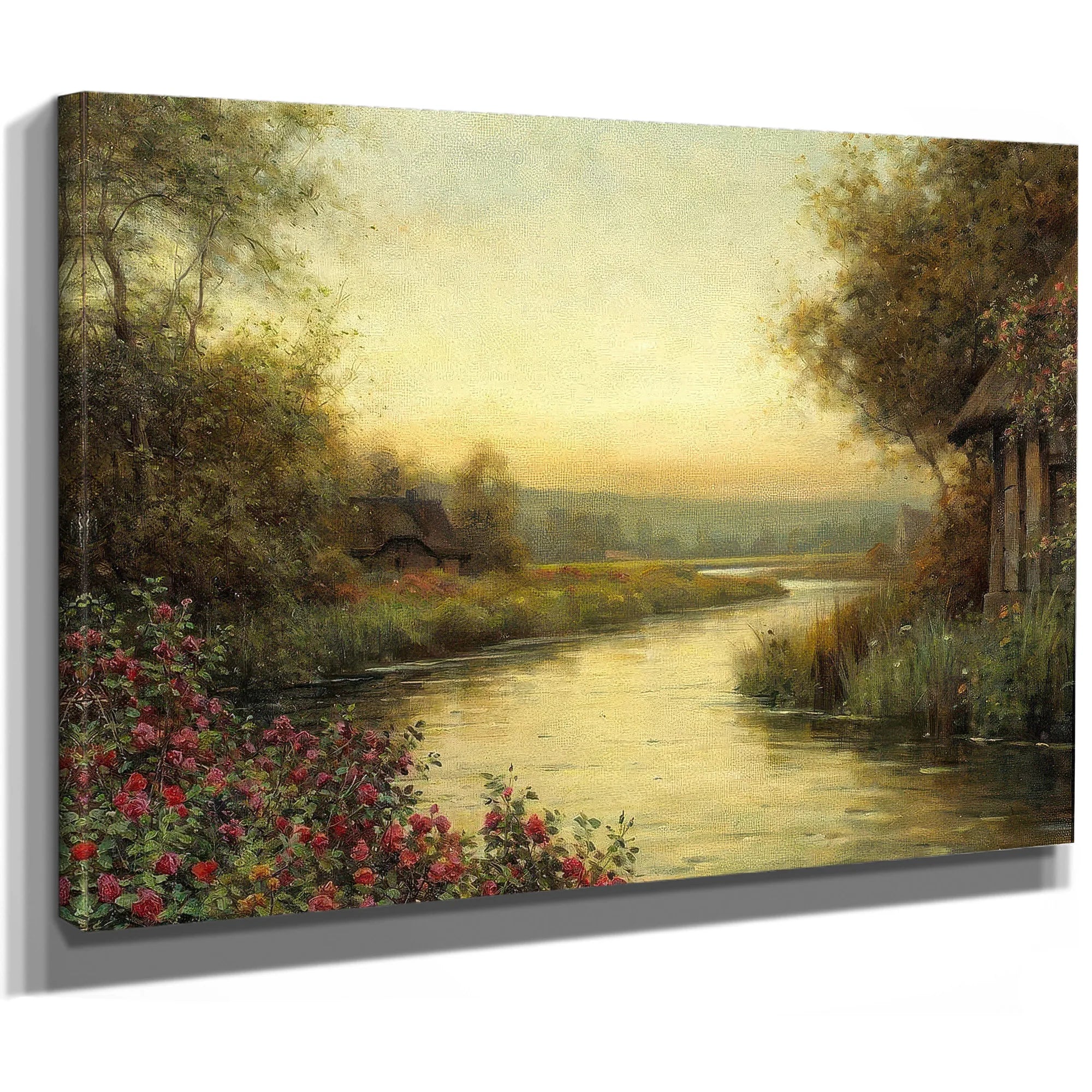 A Tranquil River Landscape By Louis Aston Knight Fine Art Print