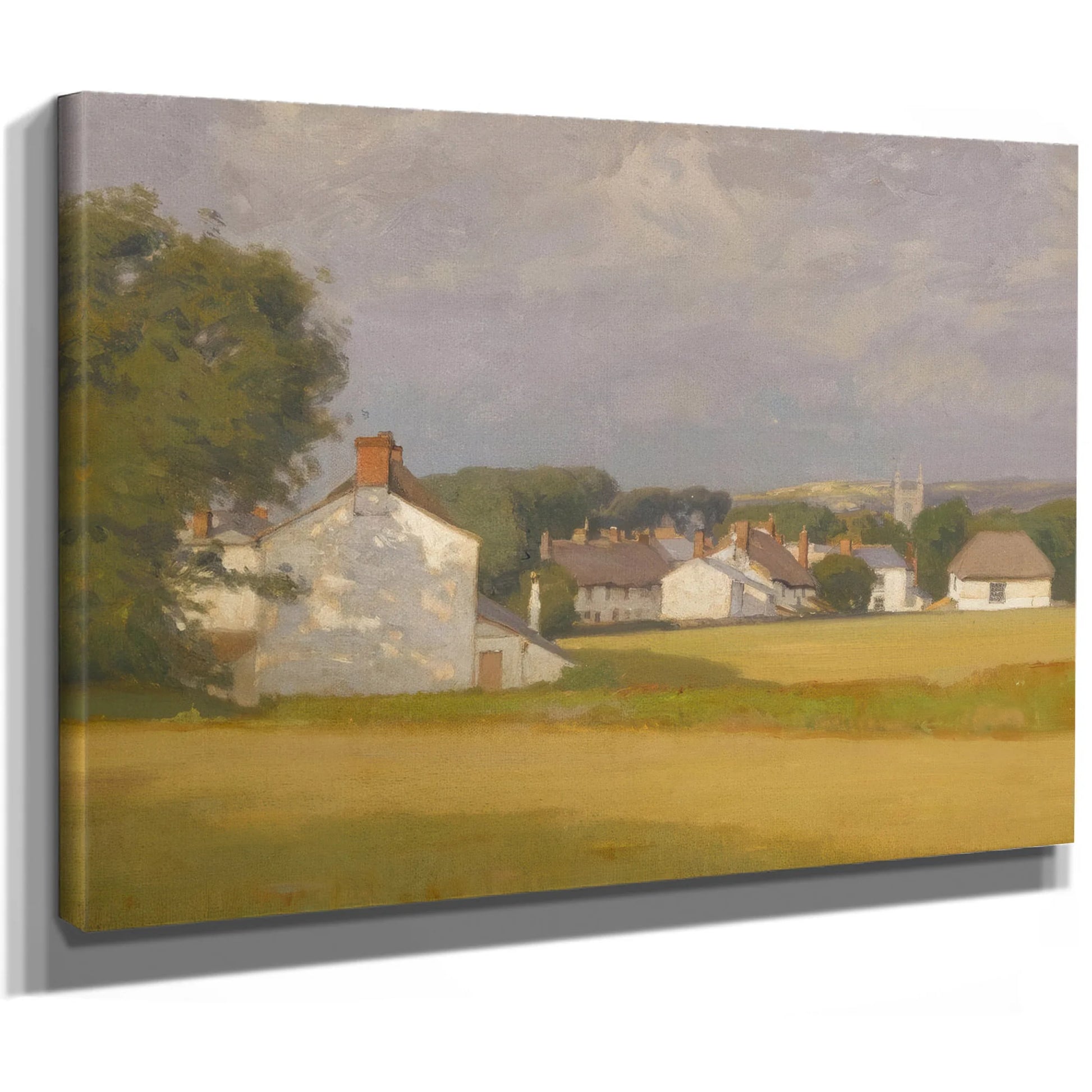 Village With A Church Spire In The Distance 1902 By William Wendt Fine Art Print