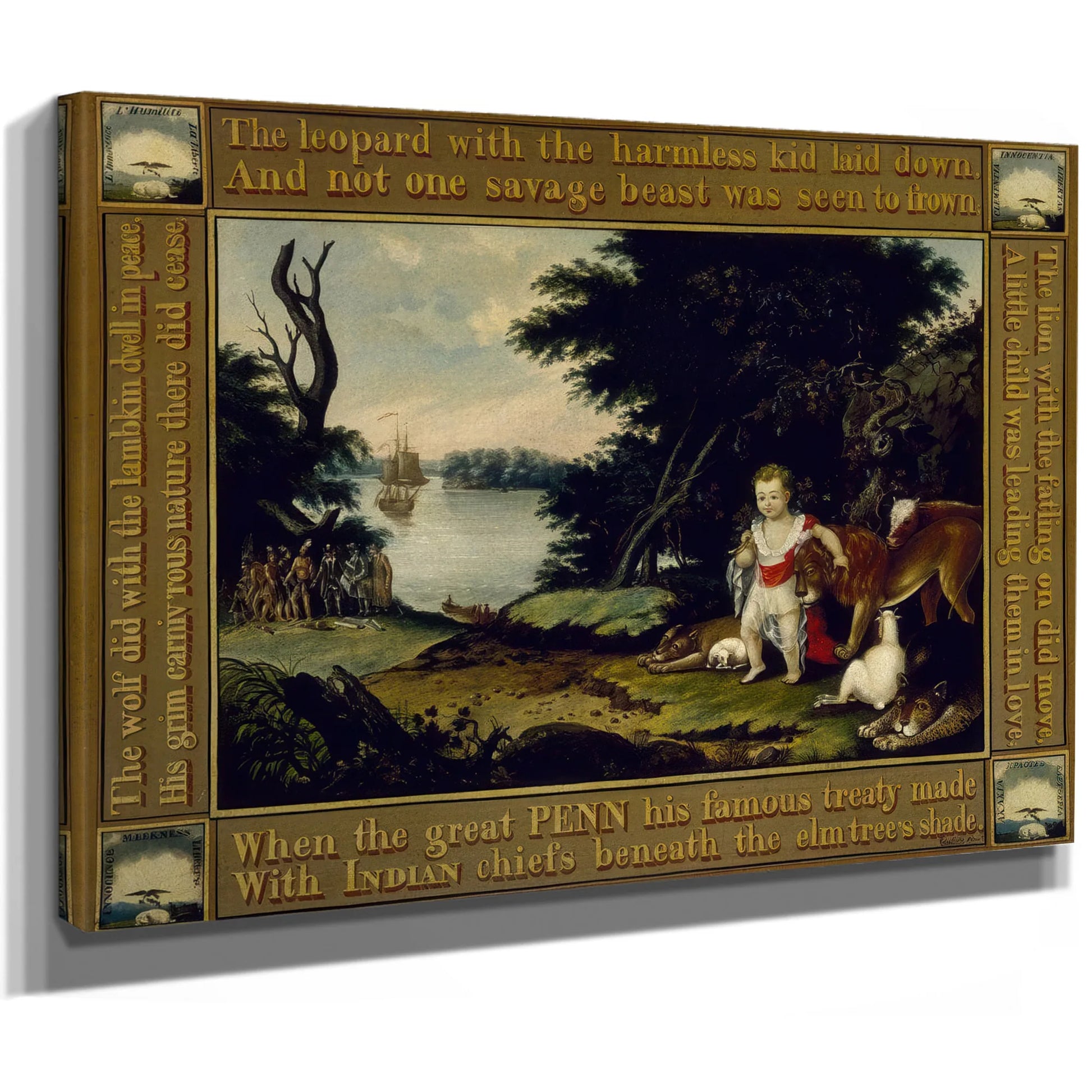 Peaceable Kingdom 1828 By Edward Hicks Fine Art Print