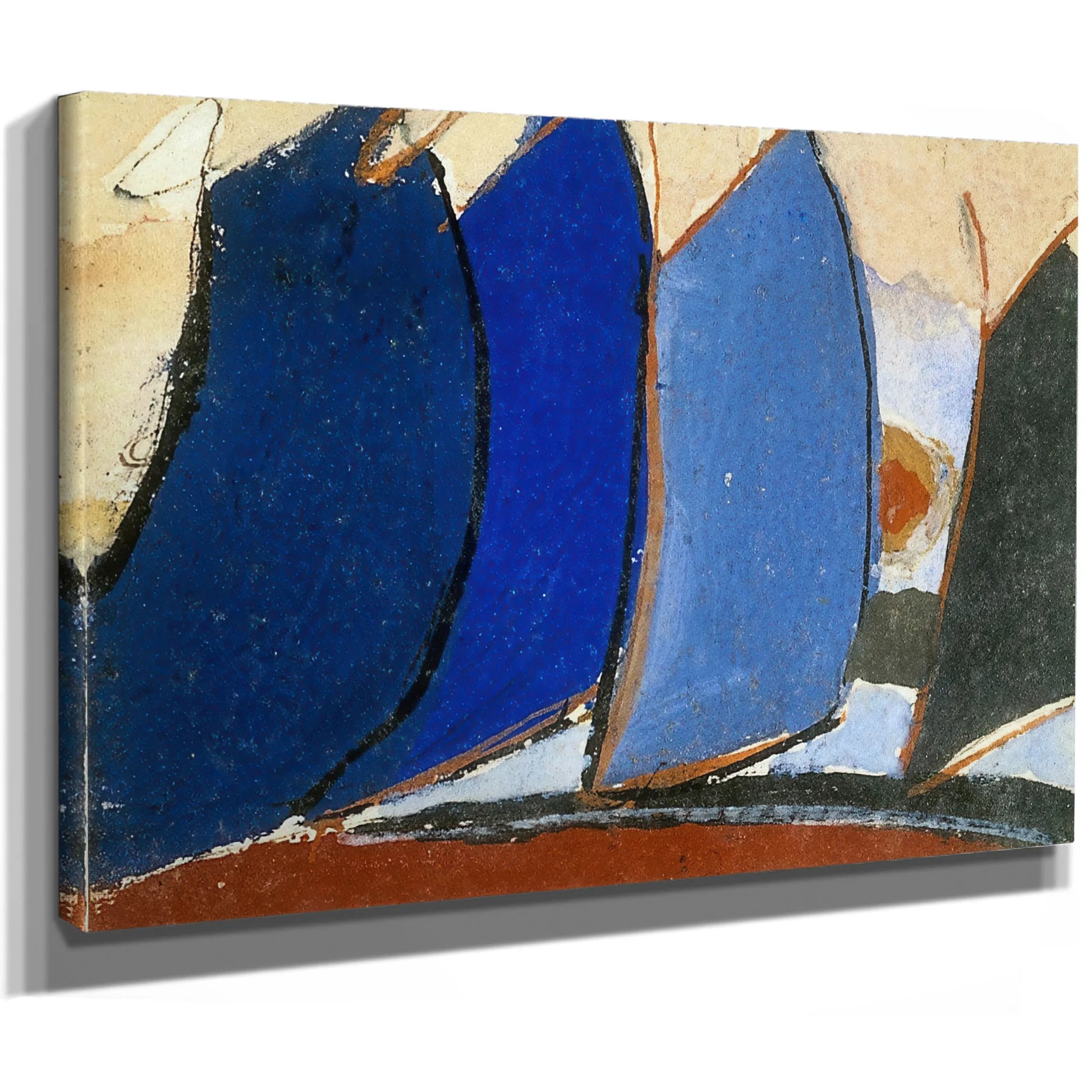 Untitled (Four Blue Gray Sail Like Forms) By Arthur Dove Fine Art Print