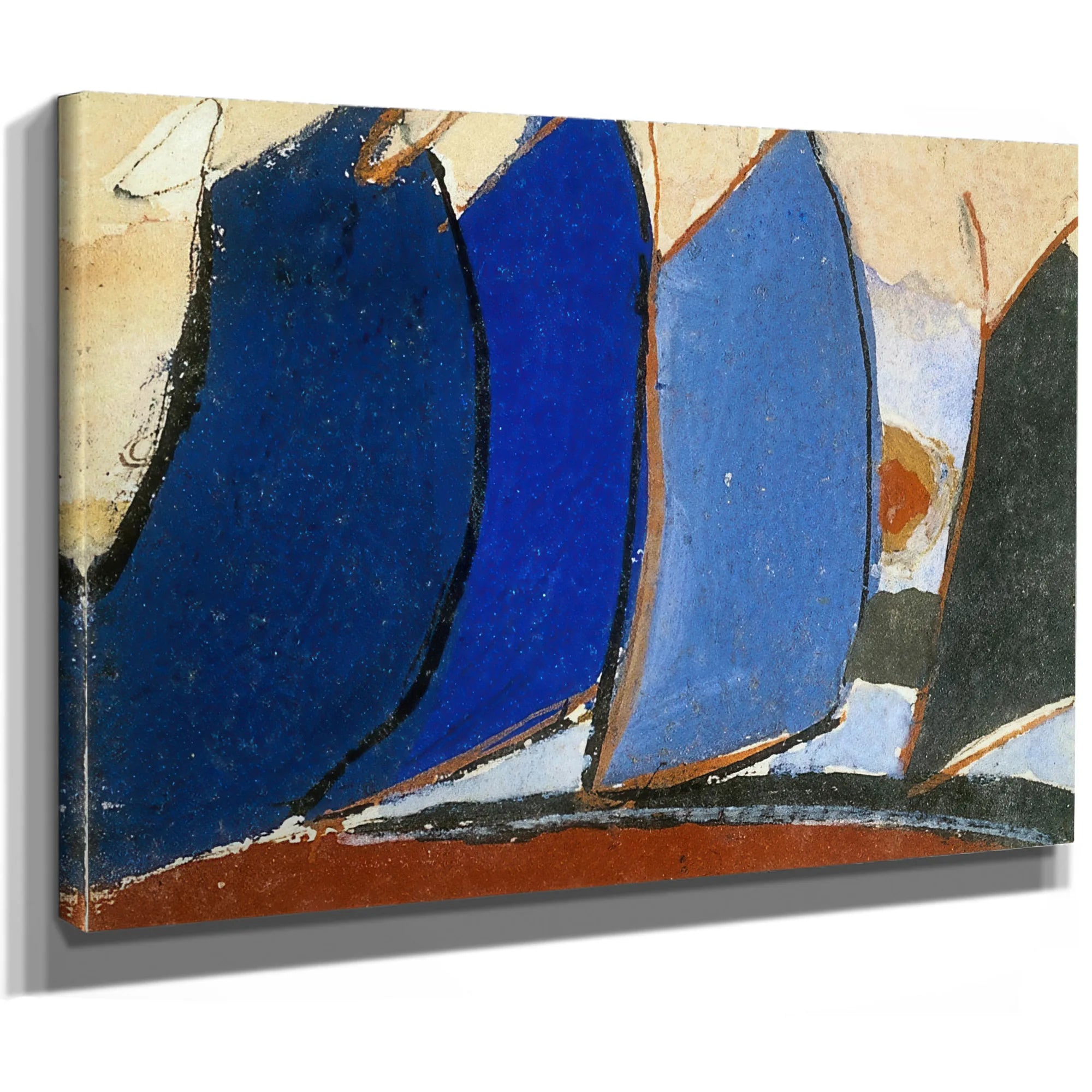 Untitled (Four Blue Gray Sail Like Forms) By Arthur Dove Fine Art Print