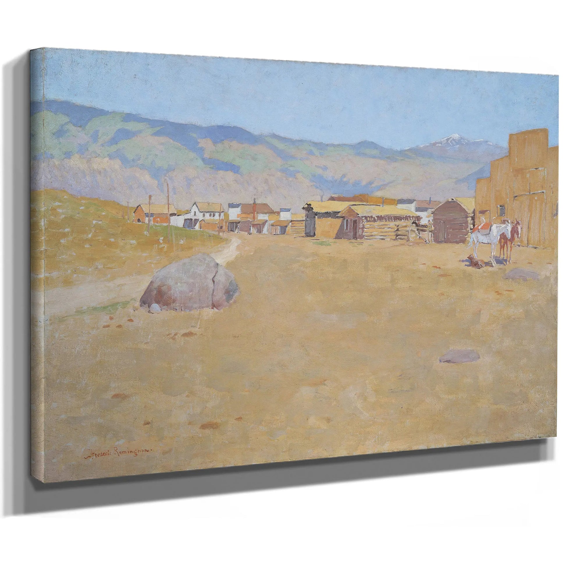 A Mining Town Wyoming by Frederic Remington