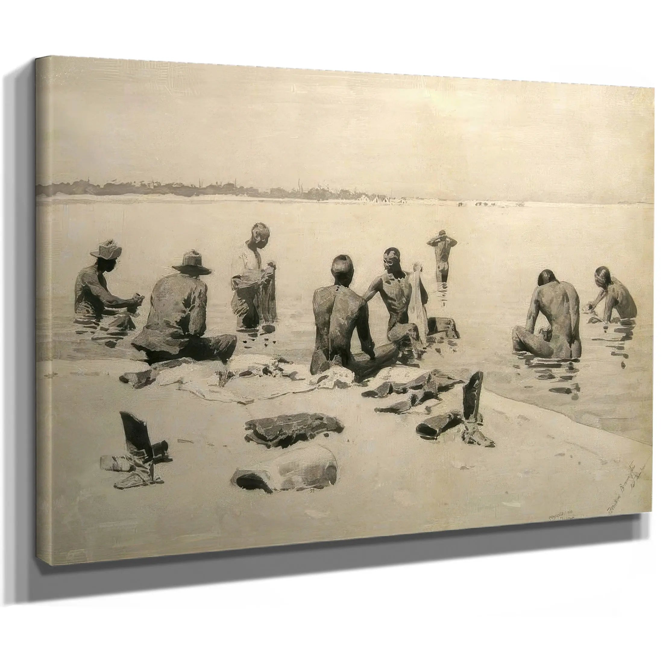 Ninth Cavalry Colored Troops On Washing Duty In The Golf by Frederic Remington