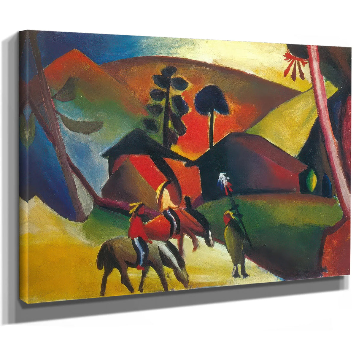 Indian Riding A Horse By August Macke Fine Art Print