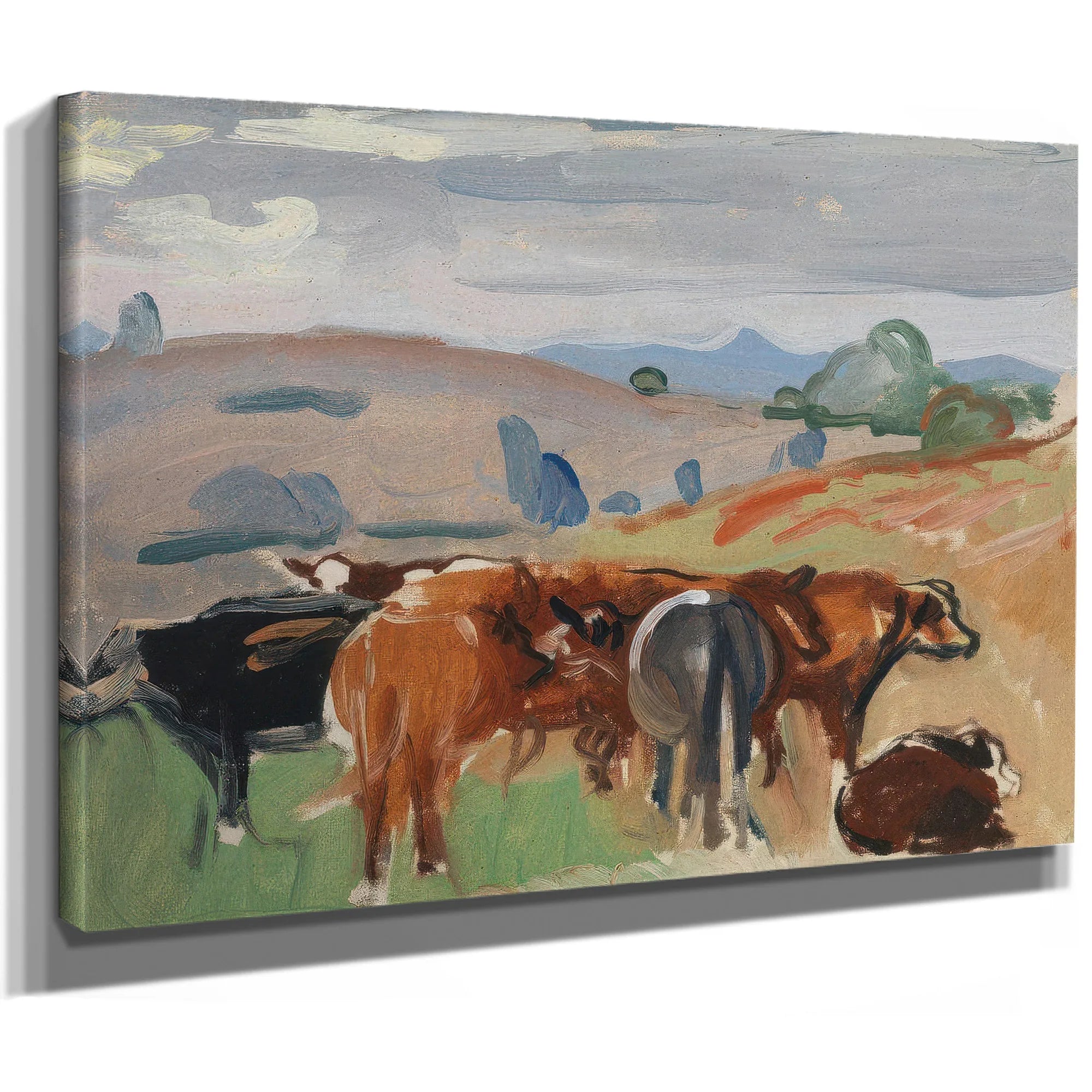 Landscape With Cattle By Pierre Daura Fine Art Print