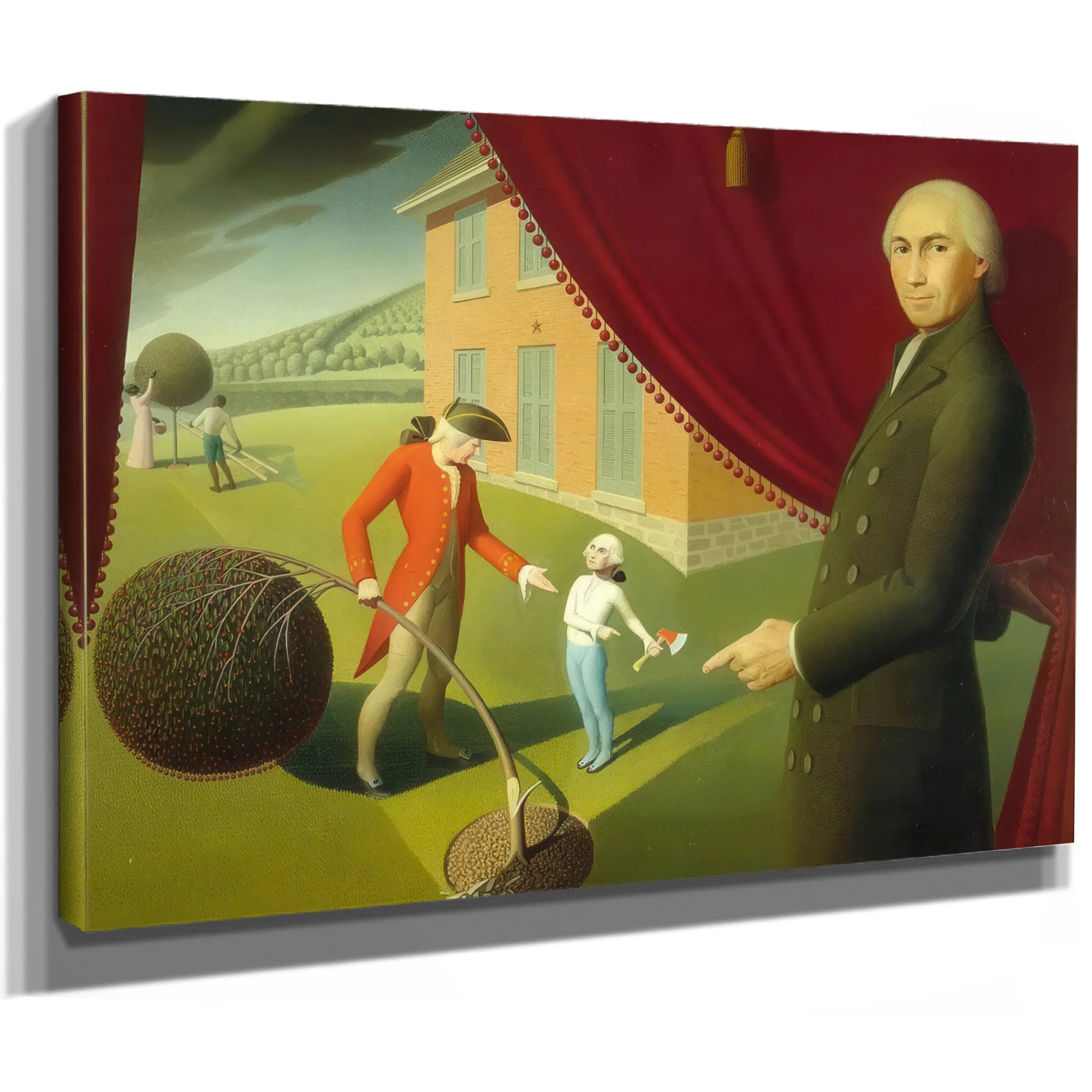 Parson Weems Fable By Grant Wood Fine Art Print
