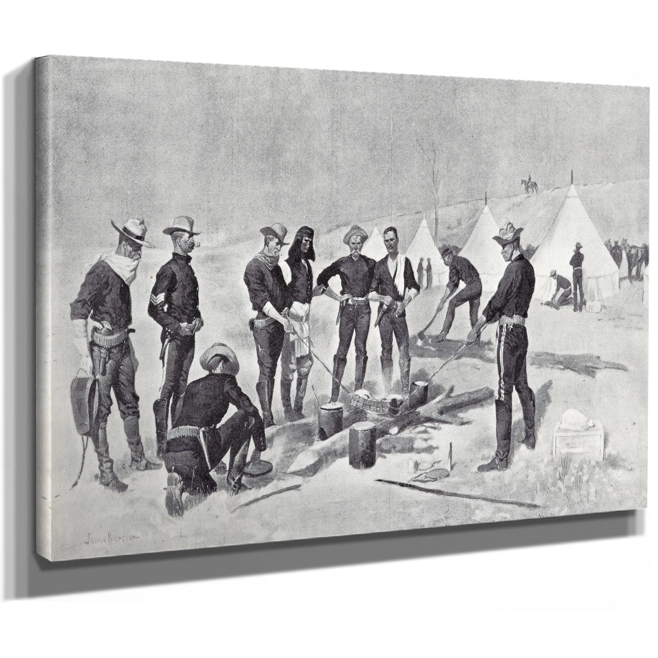Remingtonuscavalrychristmasbeefroast  by Frederic Remington