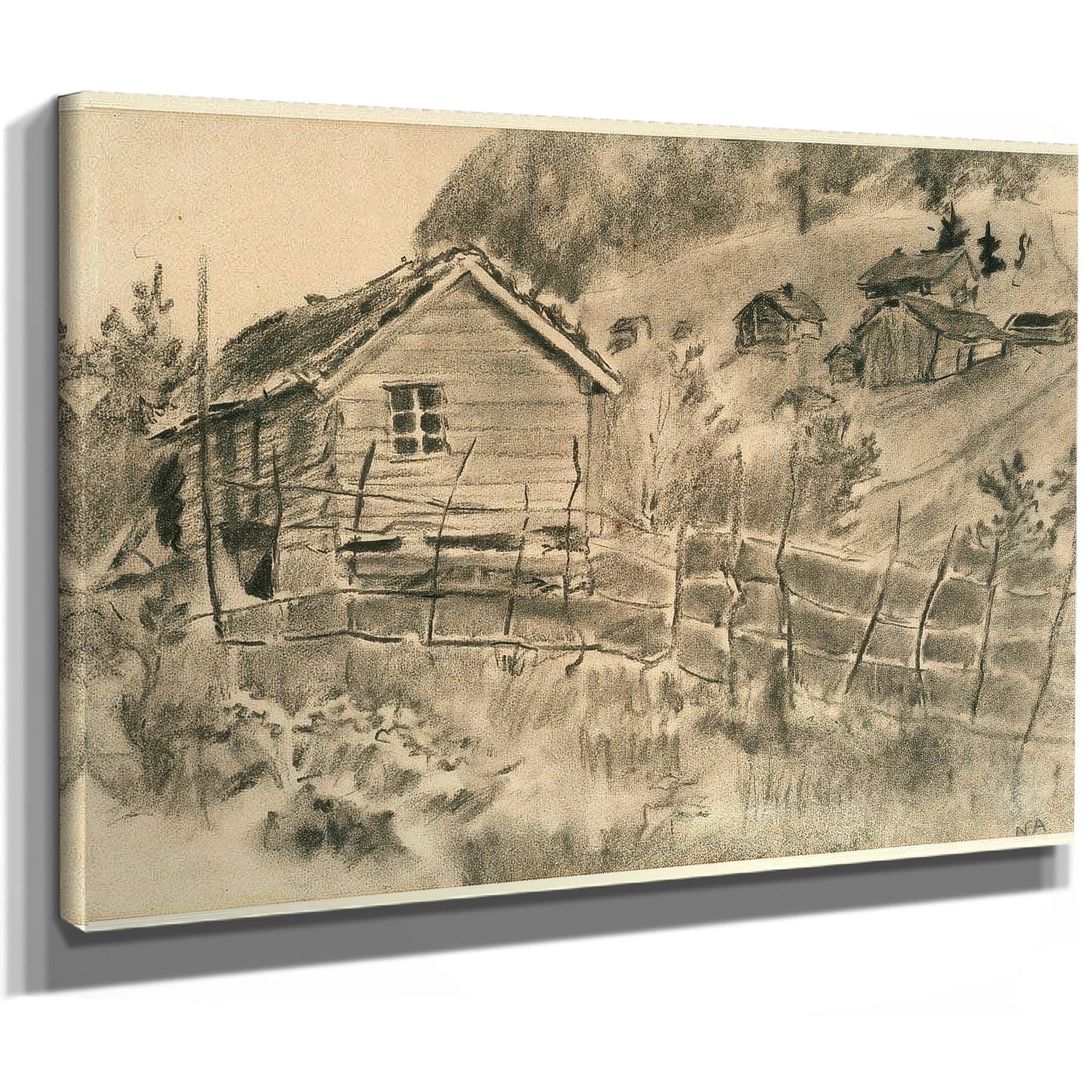 Landscape With Hay Rack And House By Nicolai Astrup Fine Art Print
