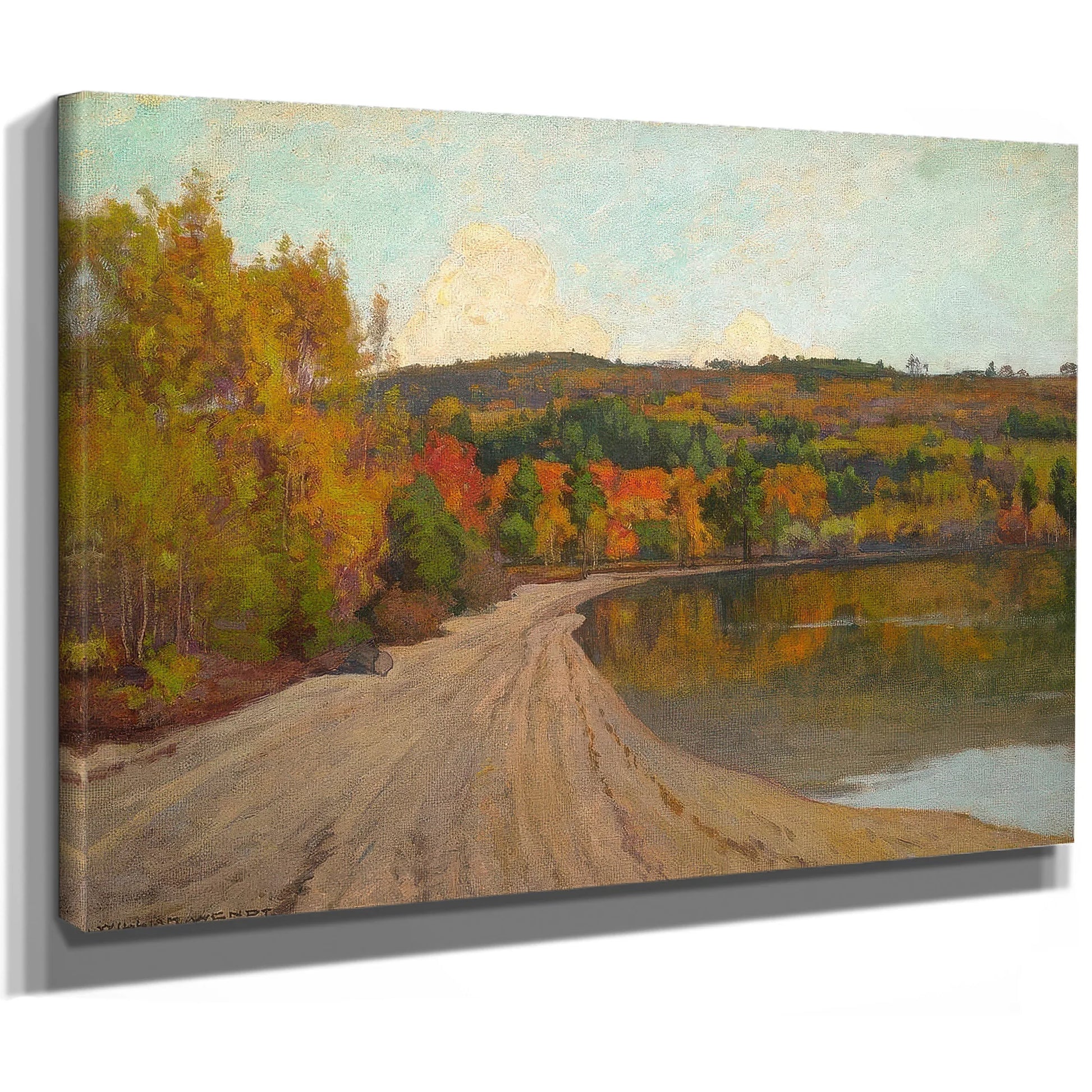 Reflections Along A Lake's Edge By William Wendt Fine Art Print