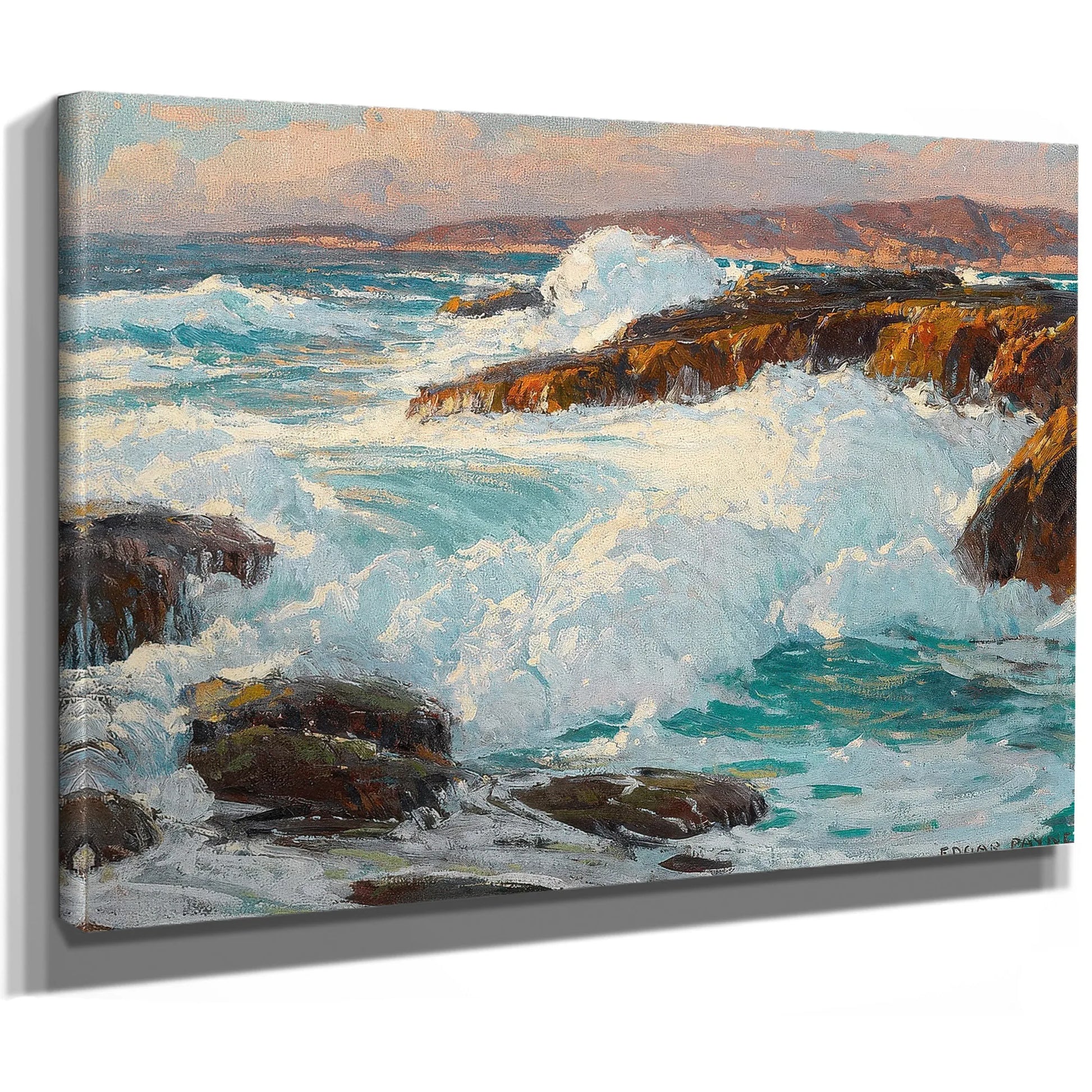 High Surf Along The Laguna Coast By Edgar Payne Fine Art Print