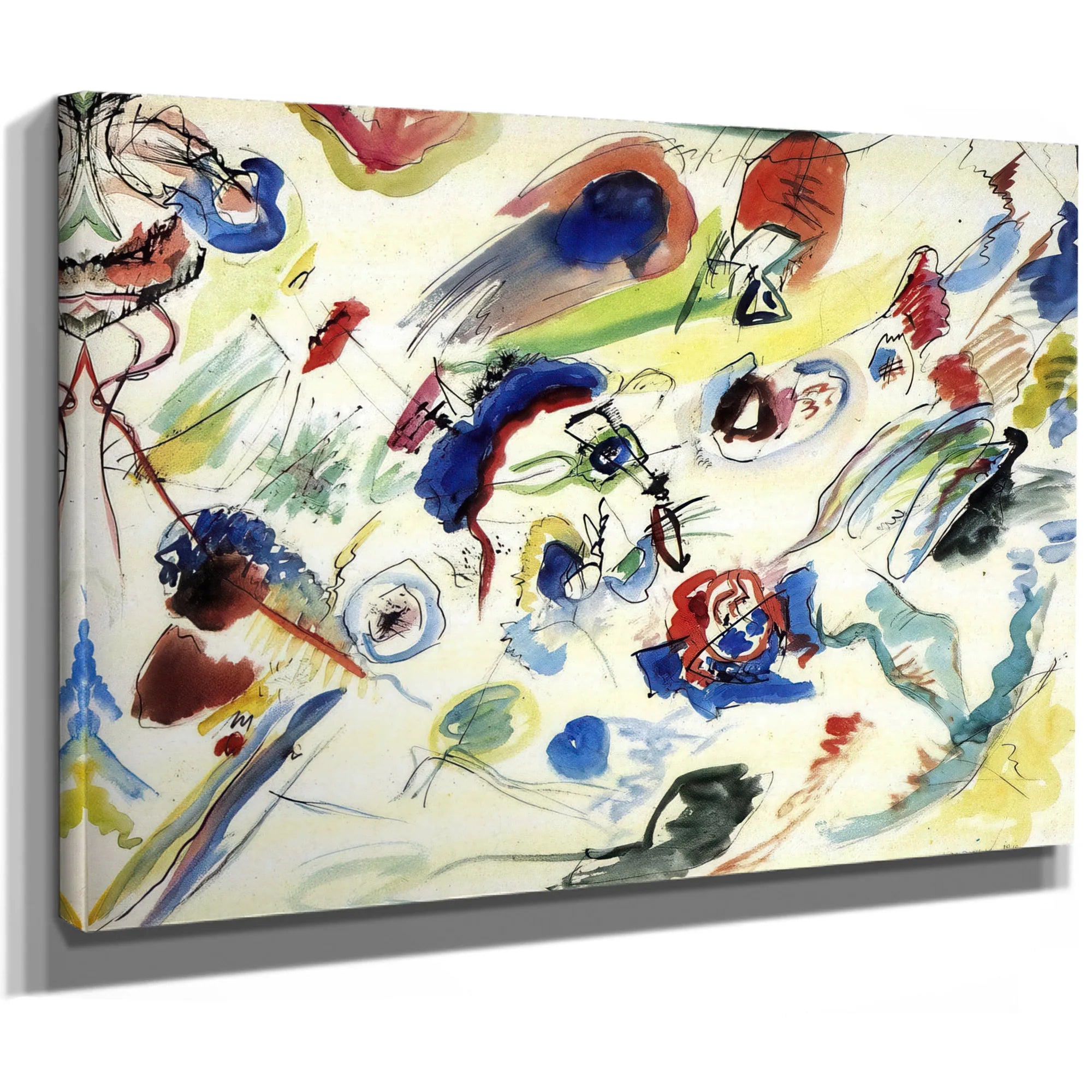 Untitled First Abstract Watercolor 1910 By Wassily Kandinsky Fine Art Print