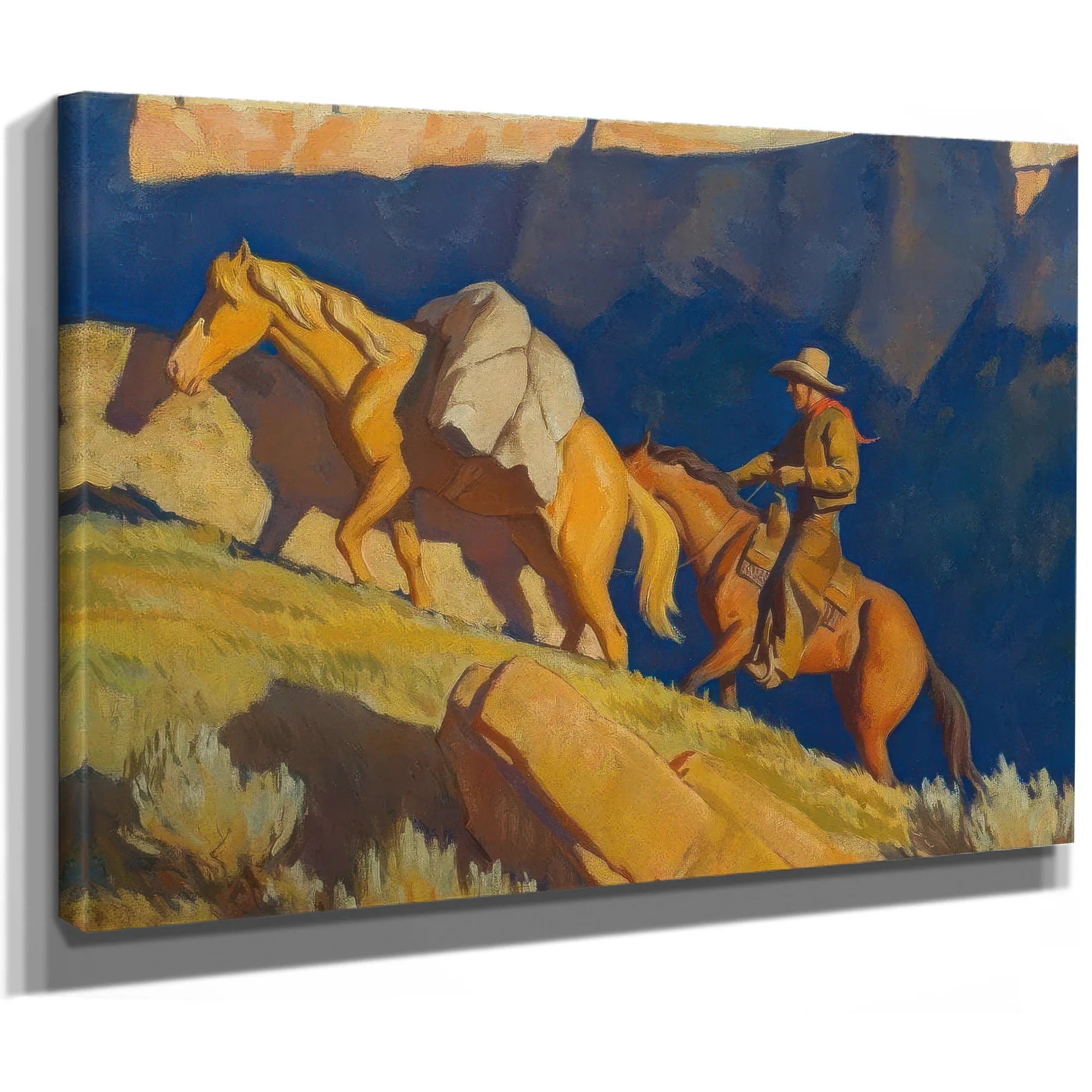 Cowboy And Packhorse By Maynard Dixon Fine Art Print