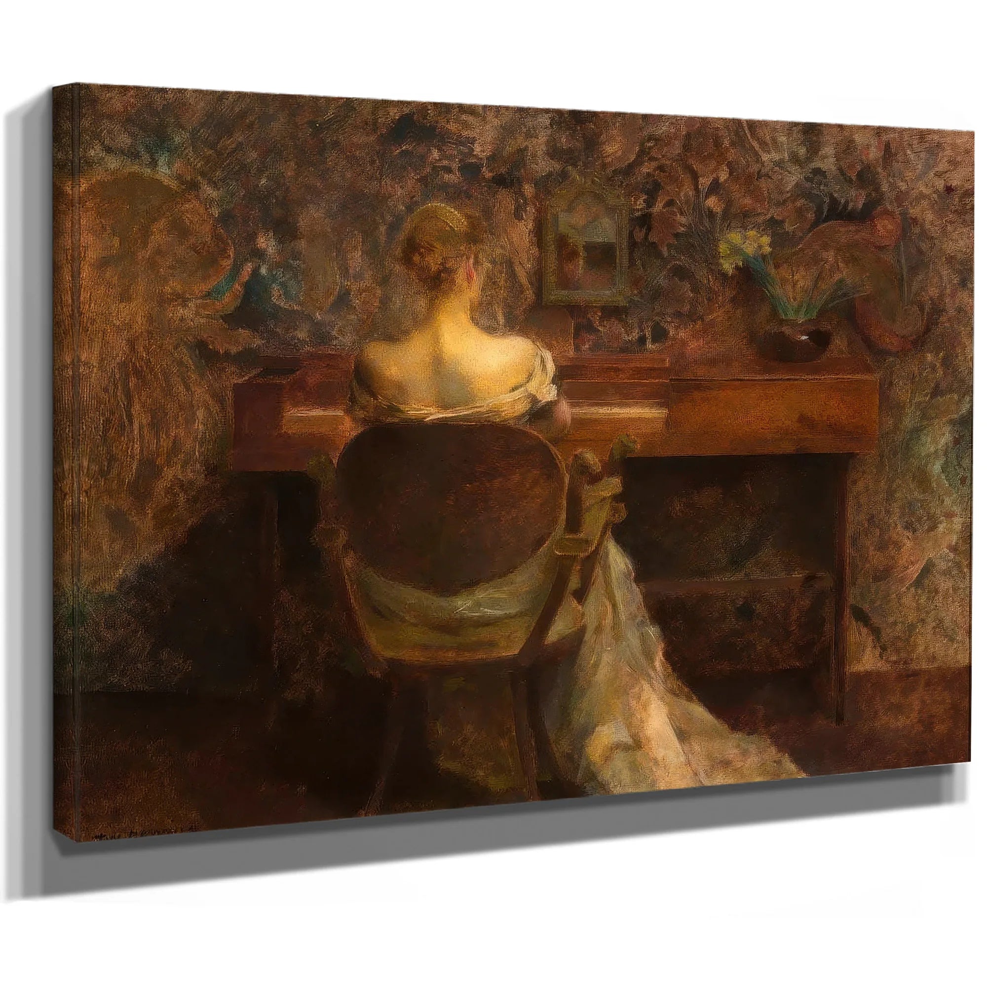 The Spinet By Thomas Wilmer Dewing Fine Art Print