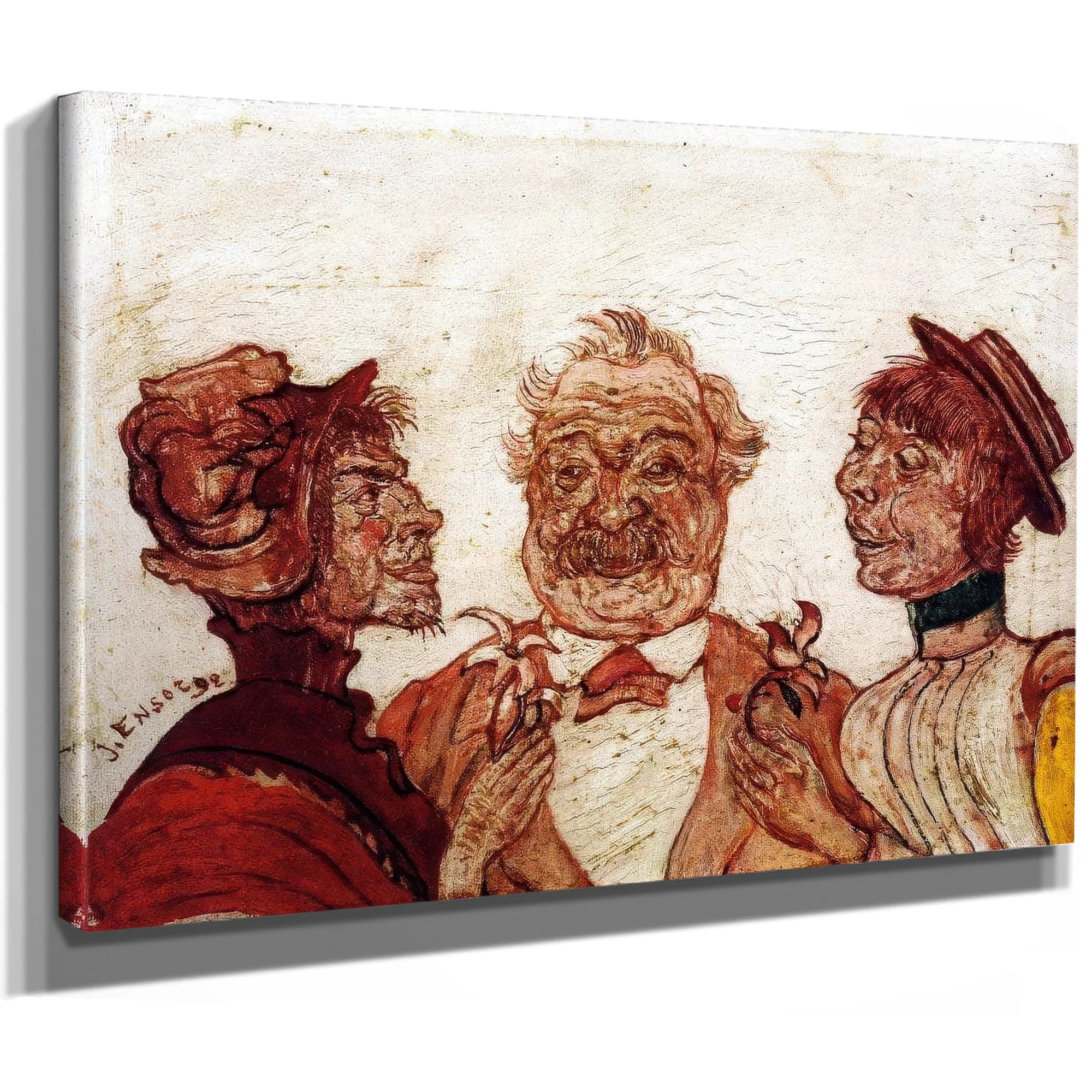 Monsieur And Madame Rousseau Speaking With Sophie Yoteko By James Ensor Fine Art Print